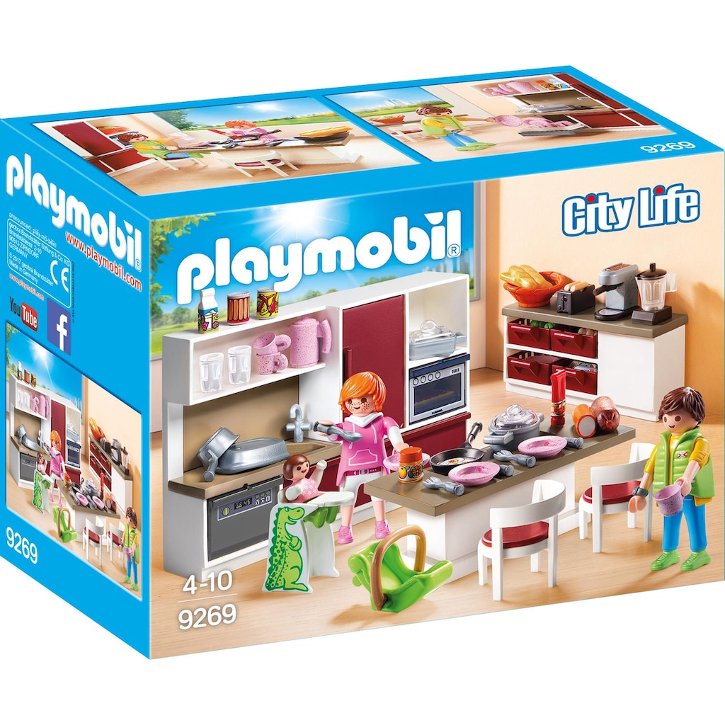 Playmobil® Konstruktions-Spielset »Große Familienküche (9269), City Life«, Made in Germany