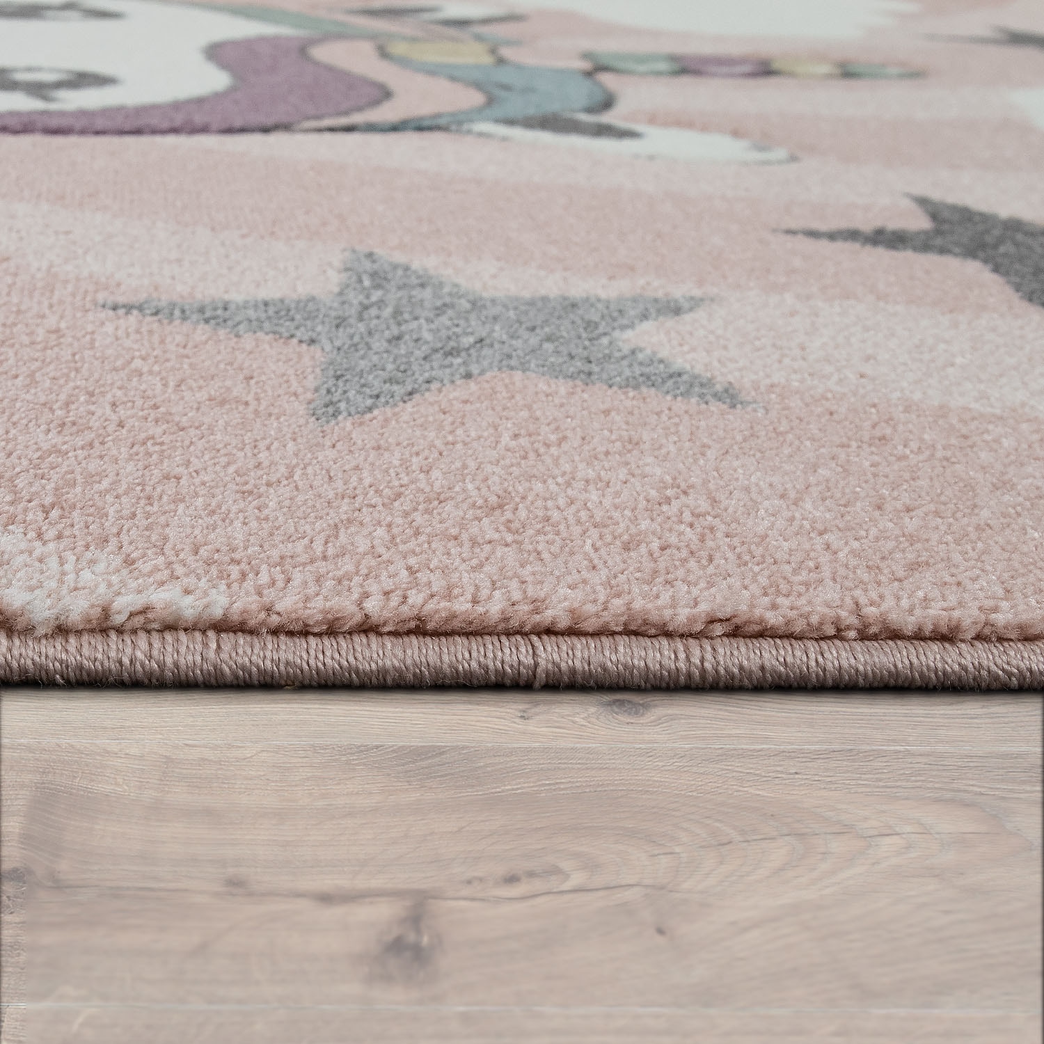 Paco Home Kinderteppich »Cosmo 395«, rund, 12 mm Höhe, 3D-Design, niedliches Einhorn Motiv, Pastell-Farben, Kinderzimmer
