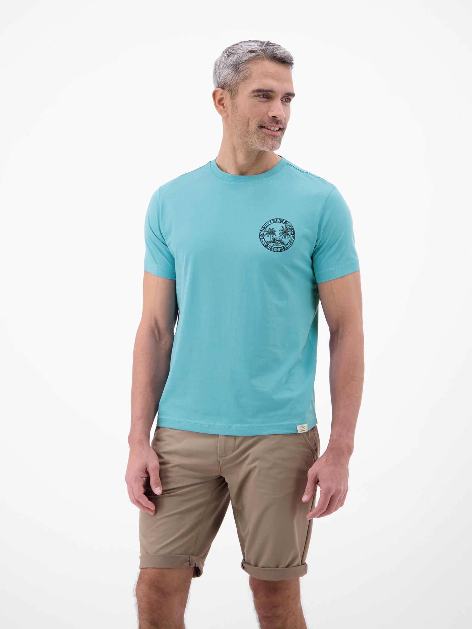 LERROS 1100000002199 "Lässiges, unifarbenes T-Shirt aus reiner Baumwolle mit Print"