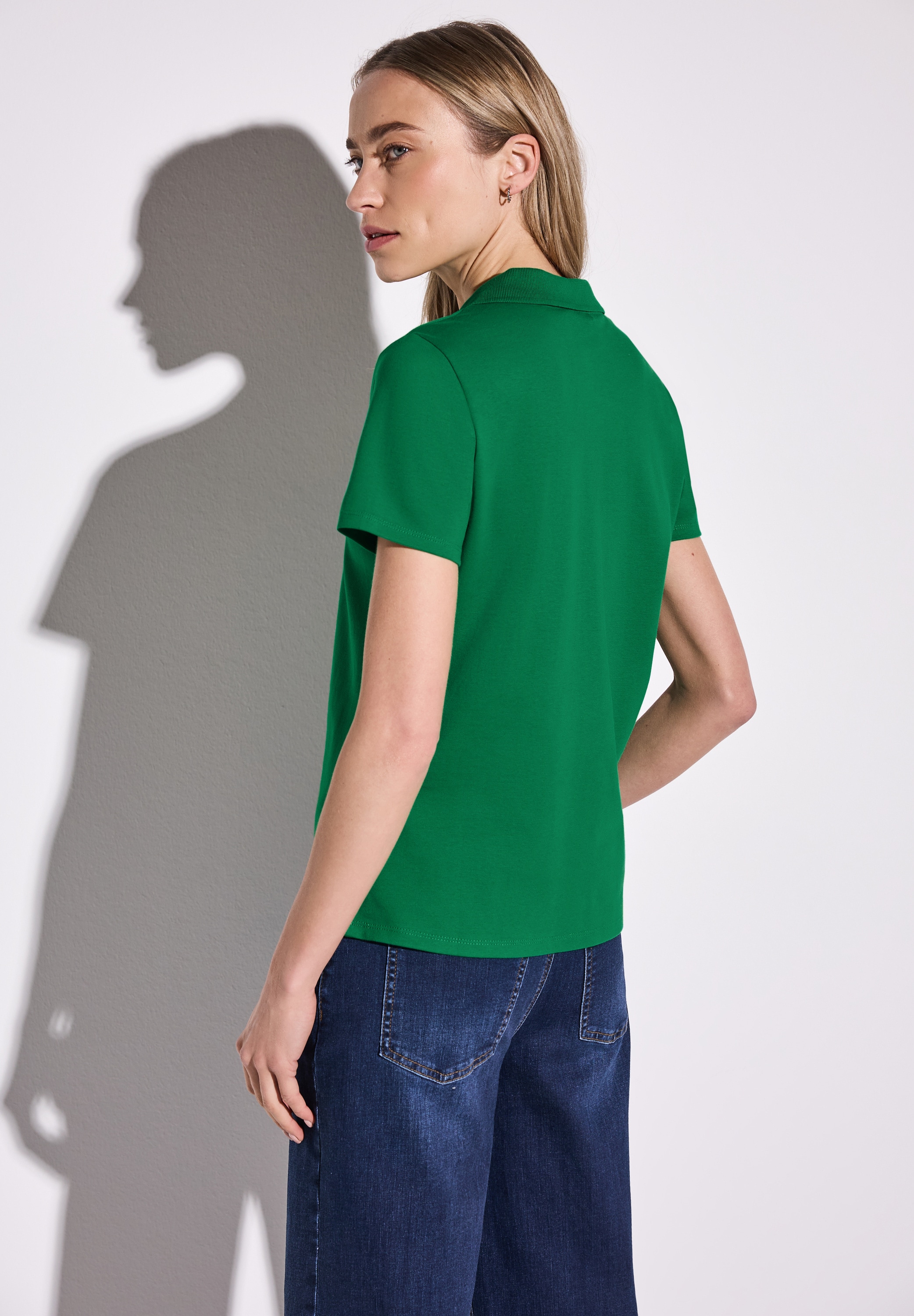 STREET ONE Poloshirt, aus Baumwolle mit Stretchante