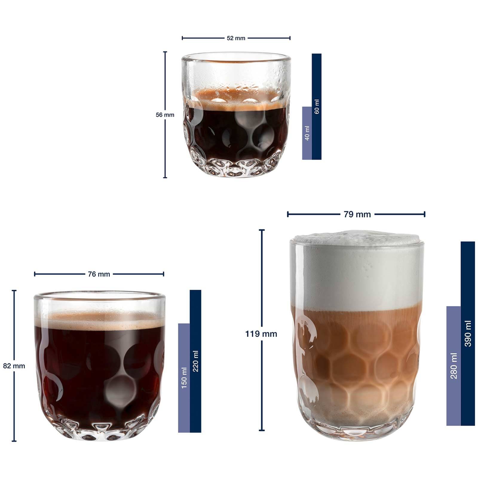 LEONARDO Latte-Macchiato-Glas »Barista-Set (1) Gocce 6er Set transparent« Spülmaschinengeeignet, Temperaturbeständig bis max. 100 Grad C
