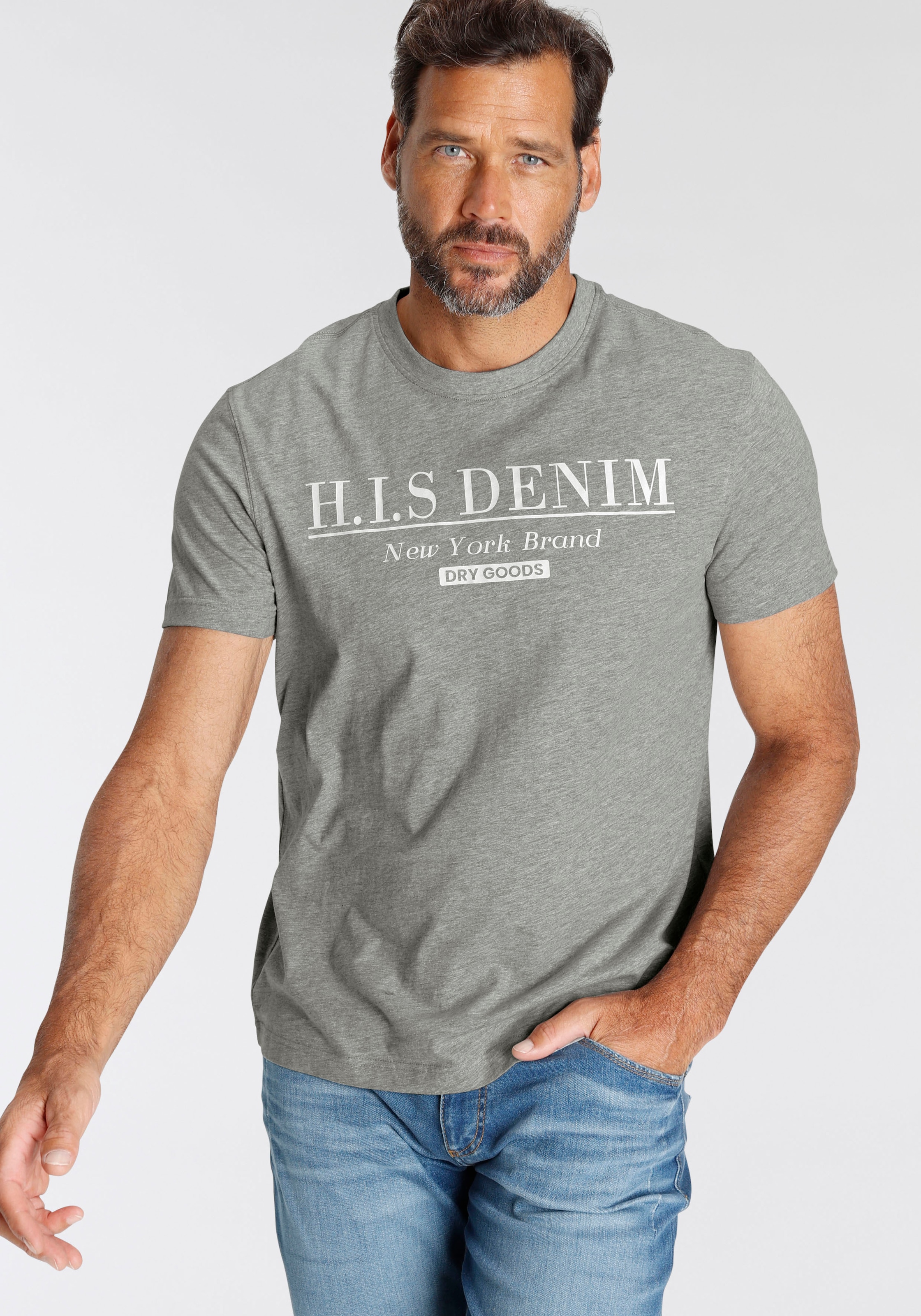 H.I.S Marškinėliai su Logo-Print priekyje