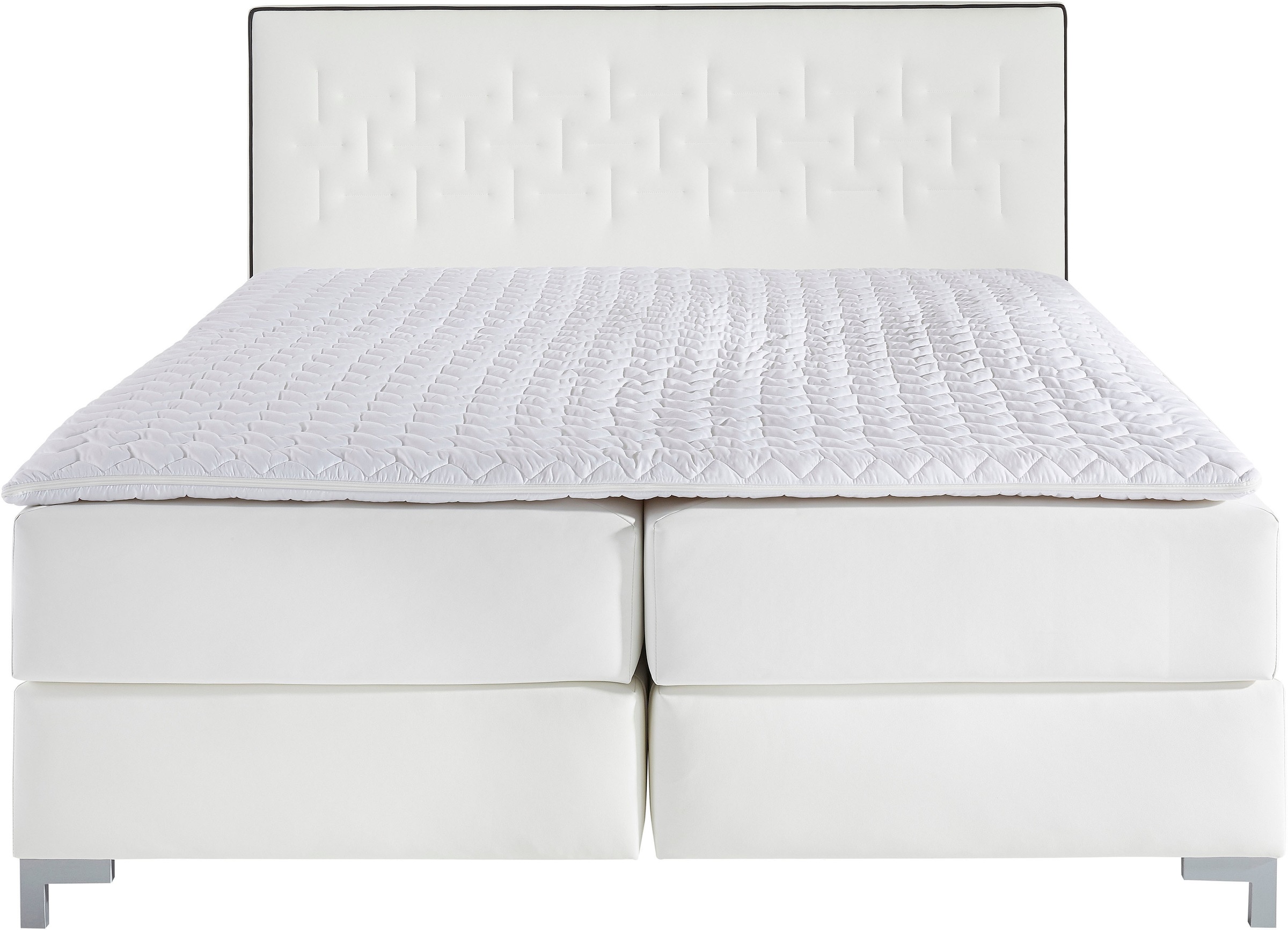 INOSIGN Boxspringbett »Coos«, mit besonderer Steppung im Kopfteil, 3 Matratzenarten, 2 Härtegrade