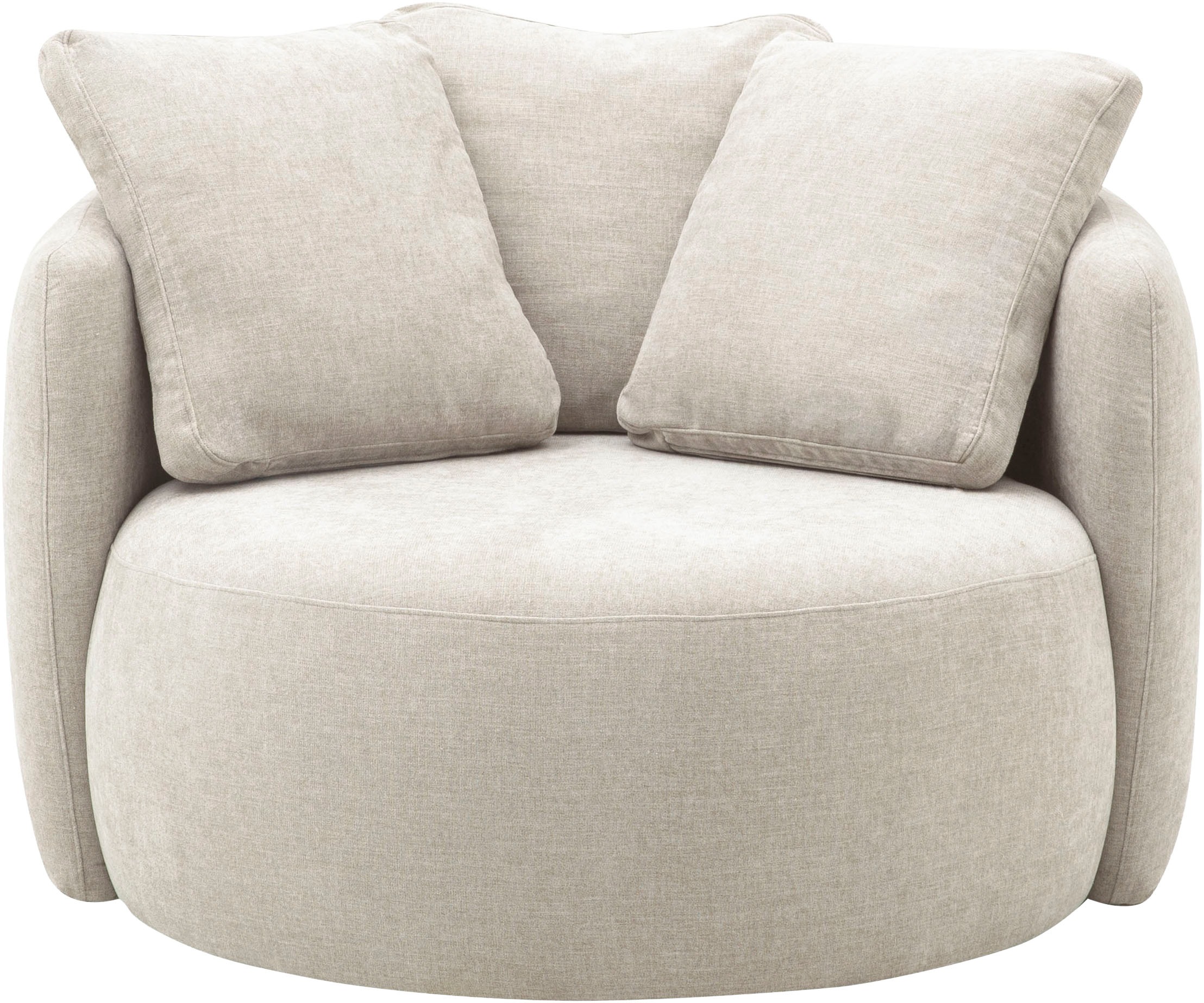 OTTO home Sessel »Kaarl, moderner Rundsessel, Loungesessel, Loveseat« Webstoff, in fünf Farben, inkl. Rückenkissen, zeitloses Design