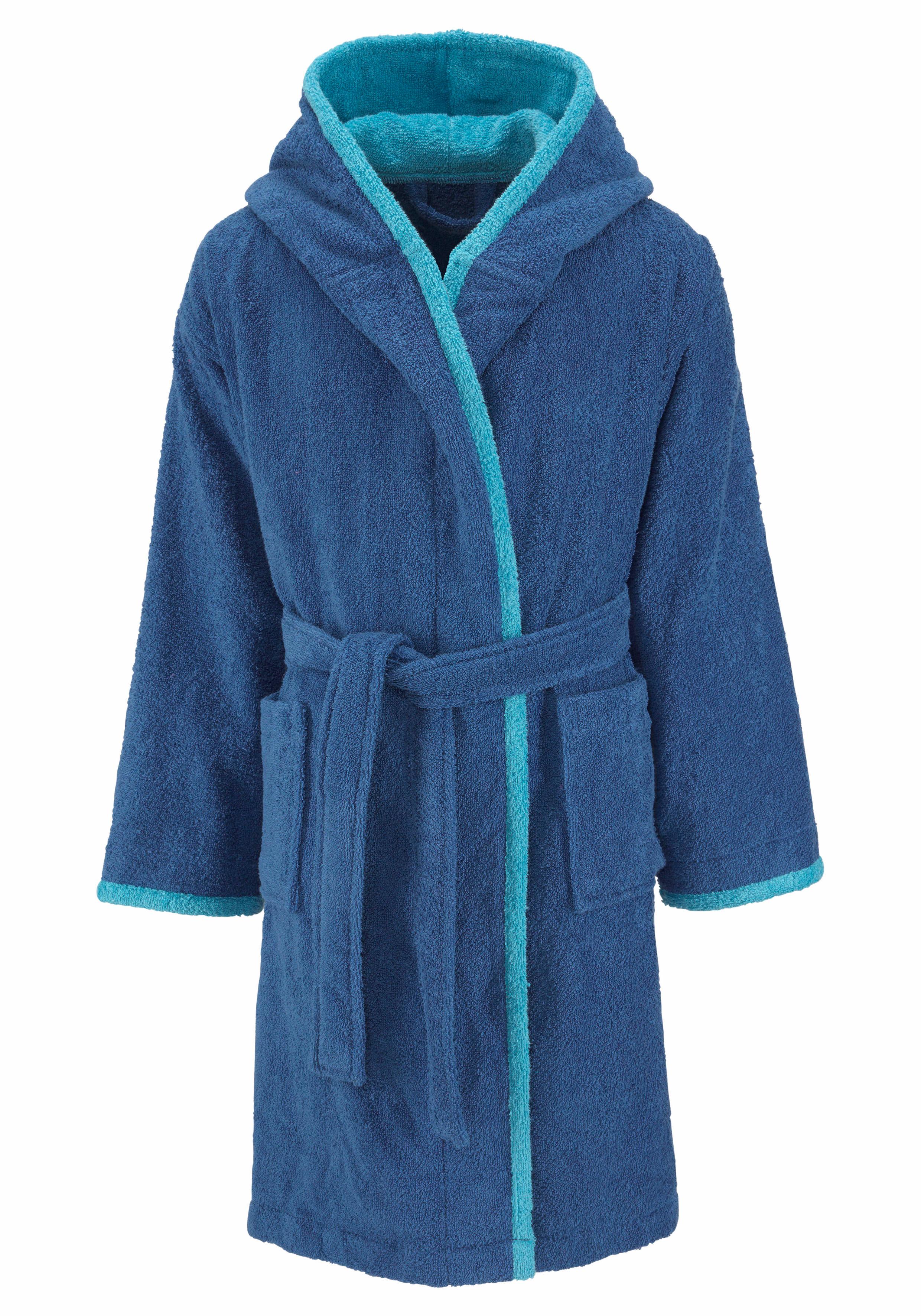OTTO home Kinderbademantel "Timo" 1 Stk. Bademantel für Mädchen & Jungen aus 100% Baumwolle, mit Kapuze