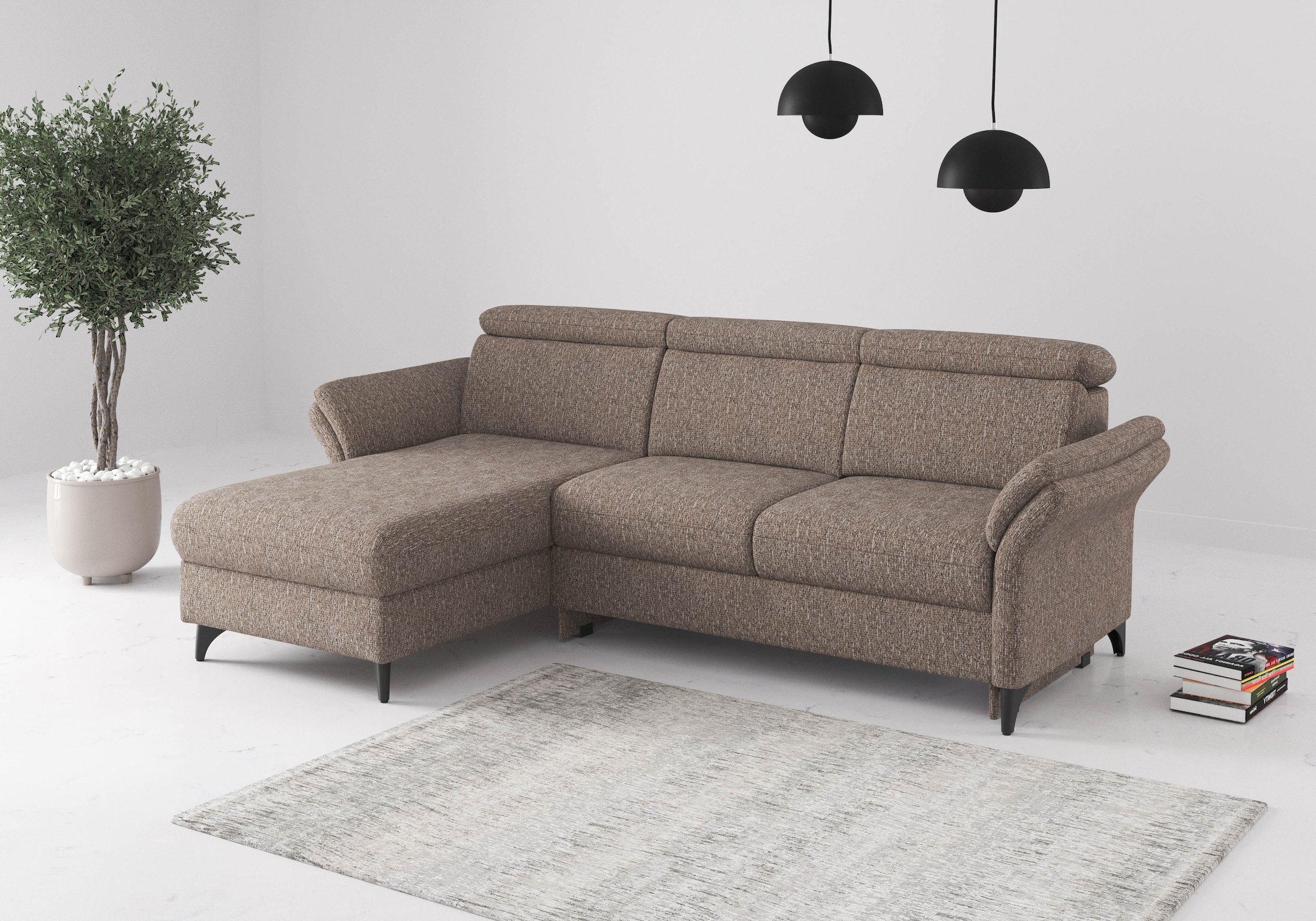 SIT & MORE Glendale L-Shape Corner Sofa cappuccino 7