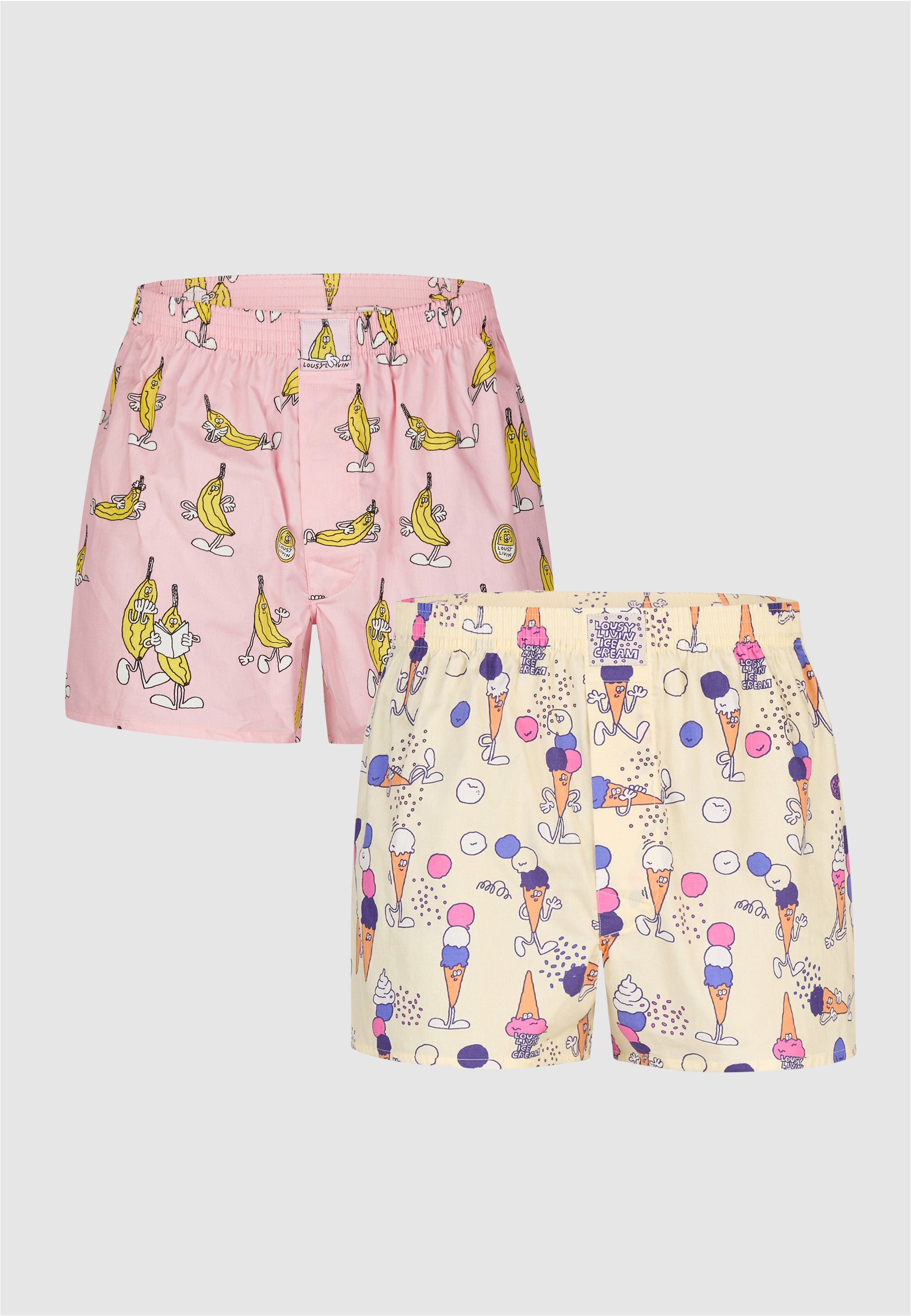 Lousy Livin Boxershorts "2Pack Boxershorts Ice Cream &" 2er-Pack mit locker günstig online kaufen