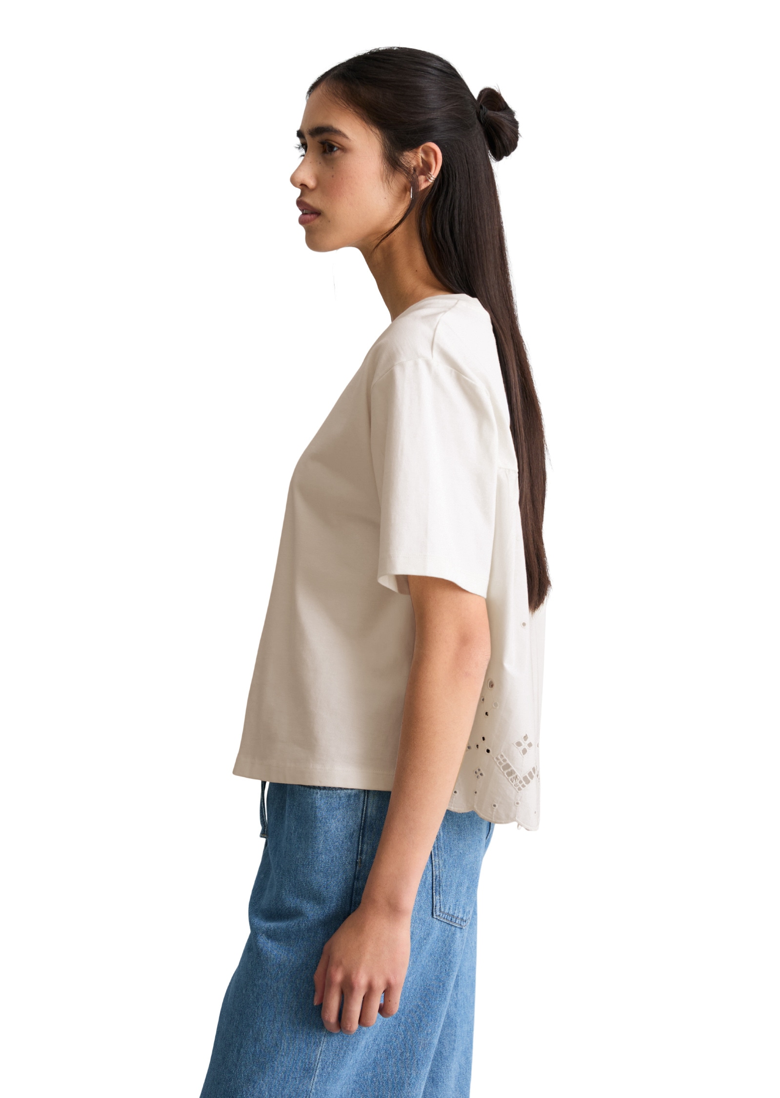 Marc O'Polo DENIM T-Shirt »aus Material-Mix«