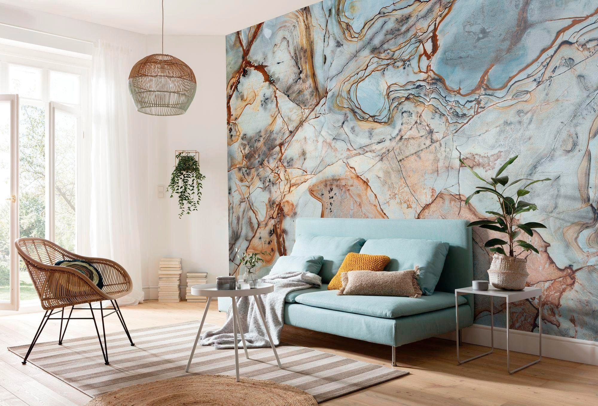 Komar Vliestapete »Digitaldruck Vlies - Marble - Größe 400 x 250 cm«, bedruckt, Wohnzimmer, Schlafzimmer