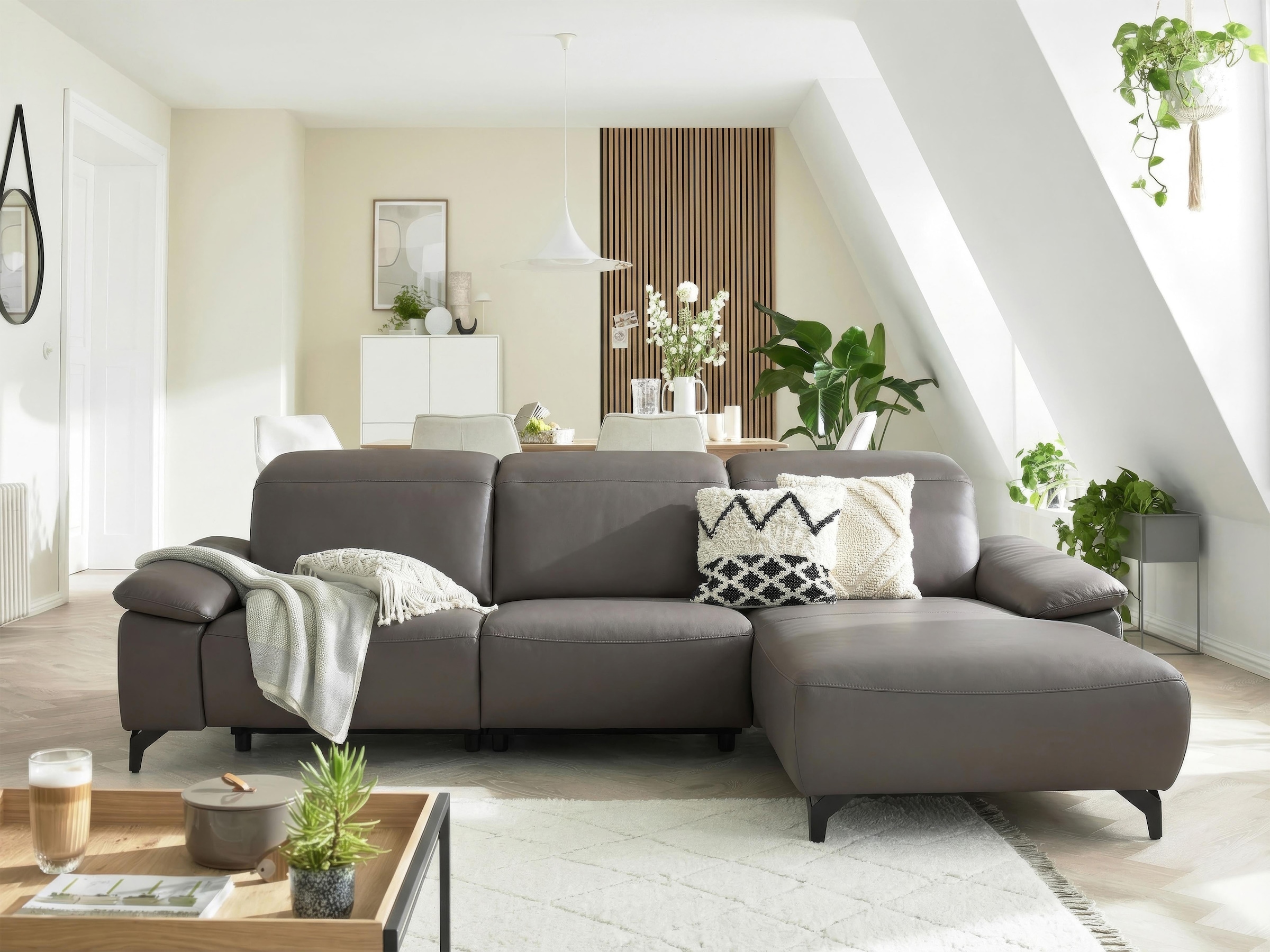 Musterring Ecksofa "MR370 mit/ohne Relaxfunktion, verschiedene Unterfederungen zur Auswahl" Farbe, Material, Sitzkomfort und Funktion wählbar, Maße 280 x 180 cm