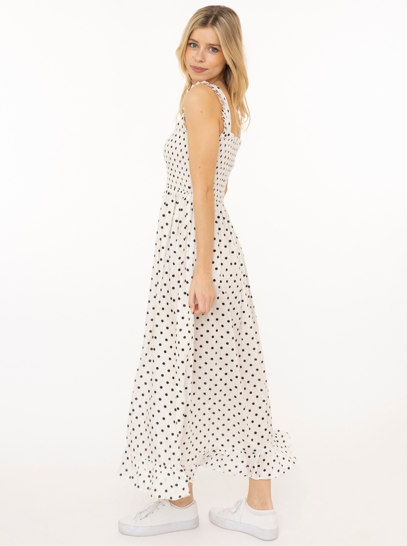 Zwillingsherz Maxikleid »"Classic Dots"« Ohne Taschen knöchellang, breite Träger, mit Punkten, elastisches Oberteil