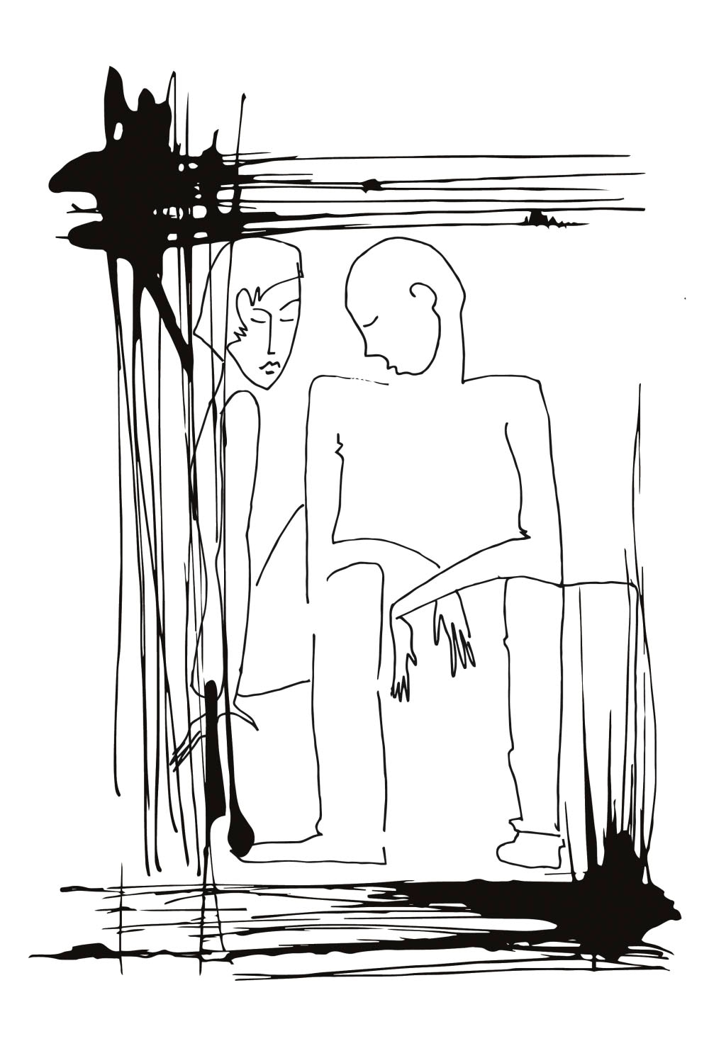 queence Acrylglasbild "Mann und Frau" Frau  Kunst  Mann  Schwarz-Weiß Fine günstig online kaufen