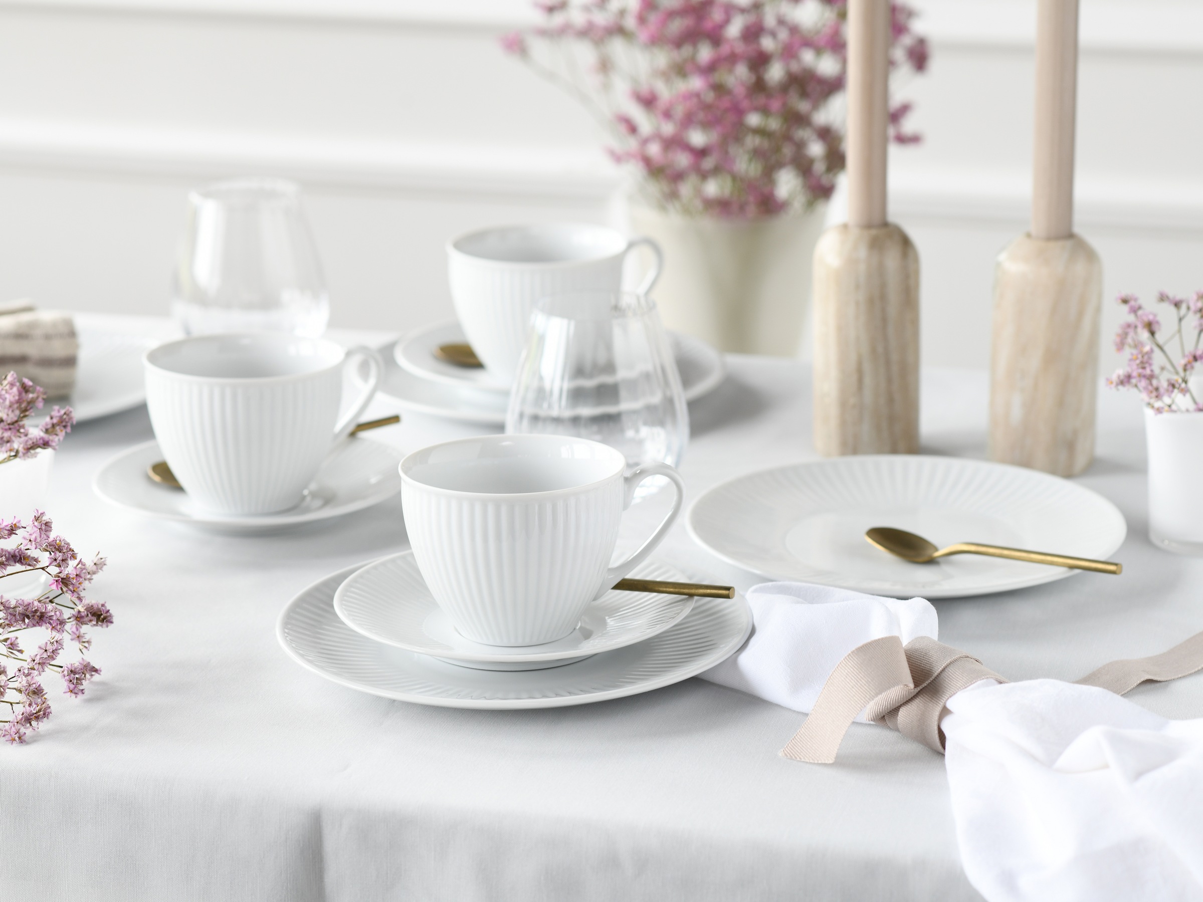 CreaTable Kombiservice »Valencia Weiß, Kombi-Service 30-tlg«, (Set, 30 tlg.), Elegant, Boho Chic