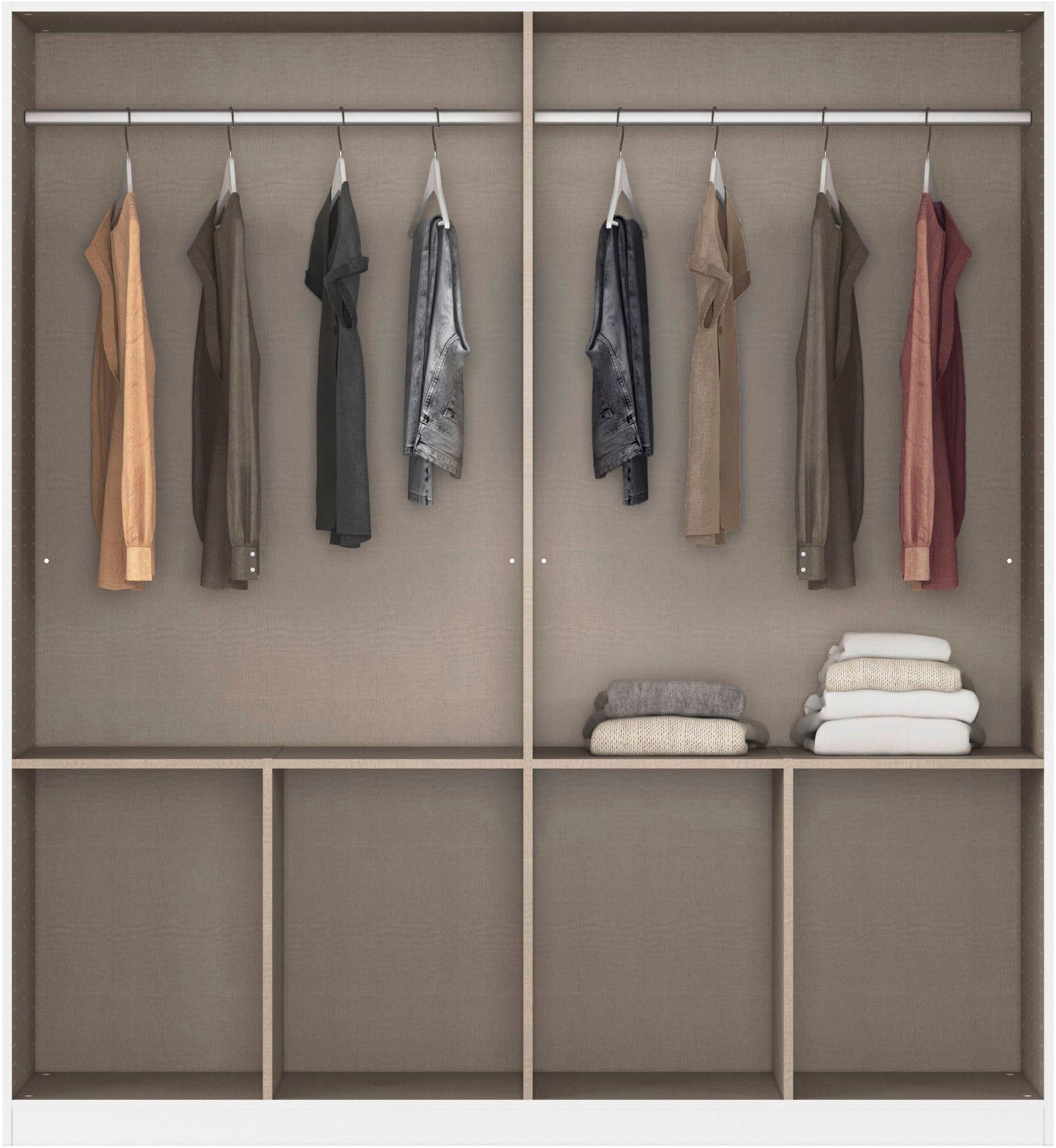 rauch Drehtürenschrank »Kleiderschrank Schrank Garderobe Schlafzimmerschrank CELLE«, in 4 Breiten und 2 Höhen, optional mit Schubkästen MADE IN GERMANY
