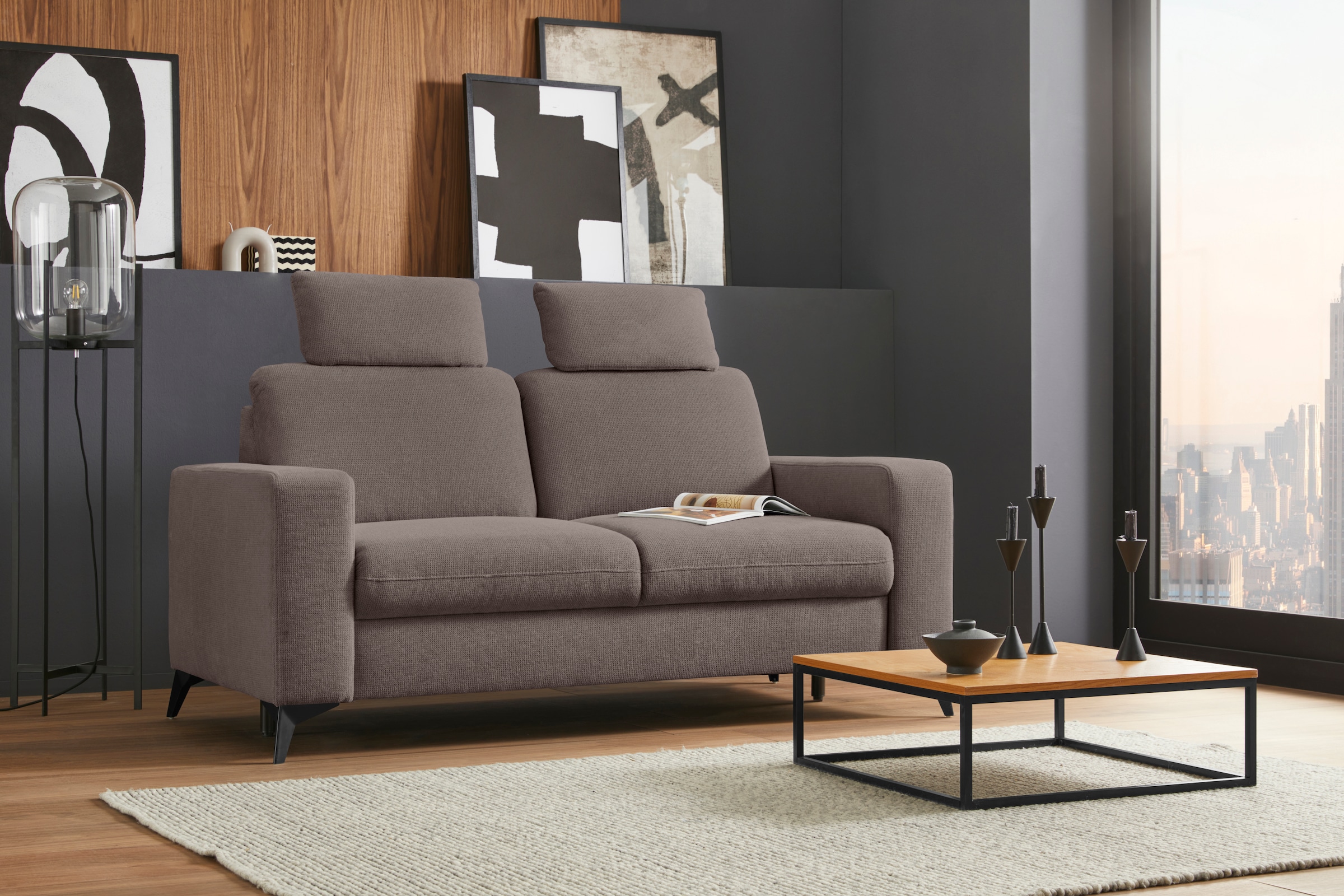 Home affaire 2-Sitzer "Lolland" mit Federkern, auch mit abwischbarem Bezug günstig online kaufen