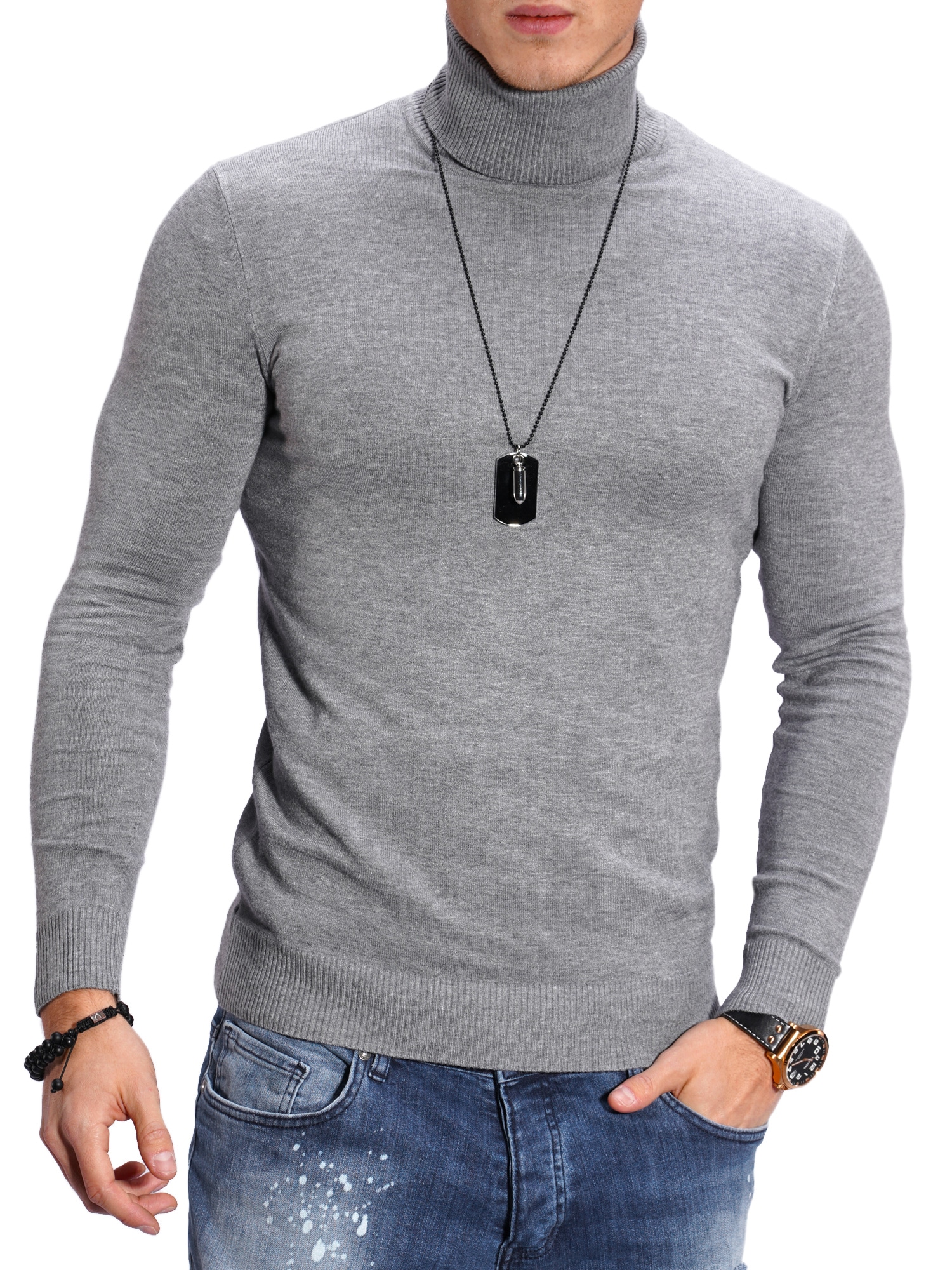 behype Rollkragenpullover "TIM", im Slim Fit-Schnitt