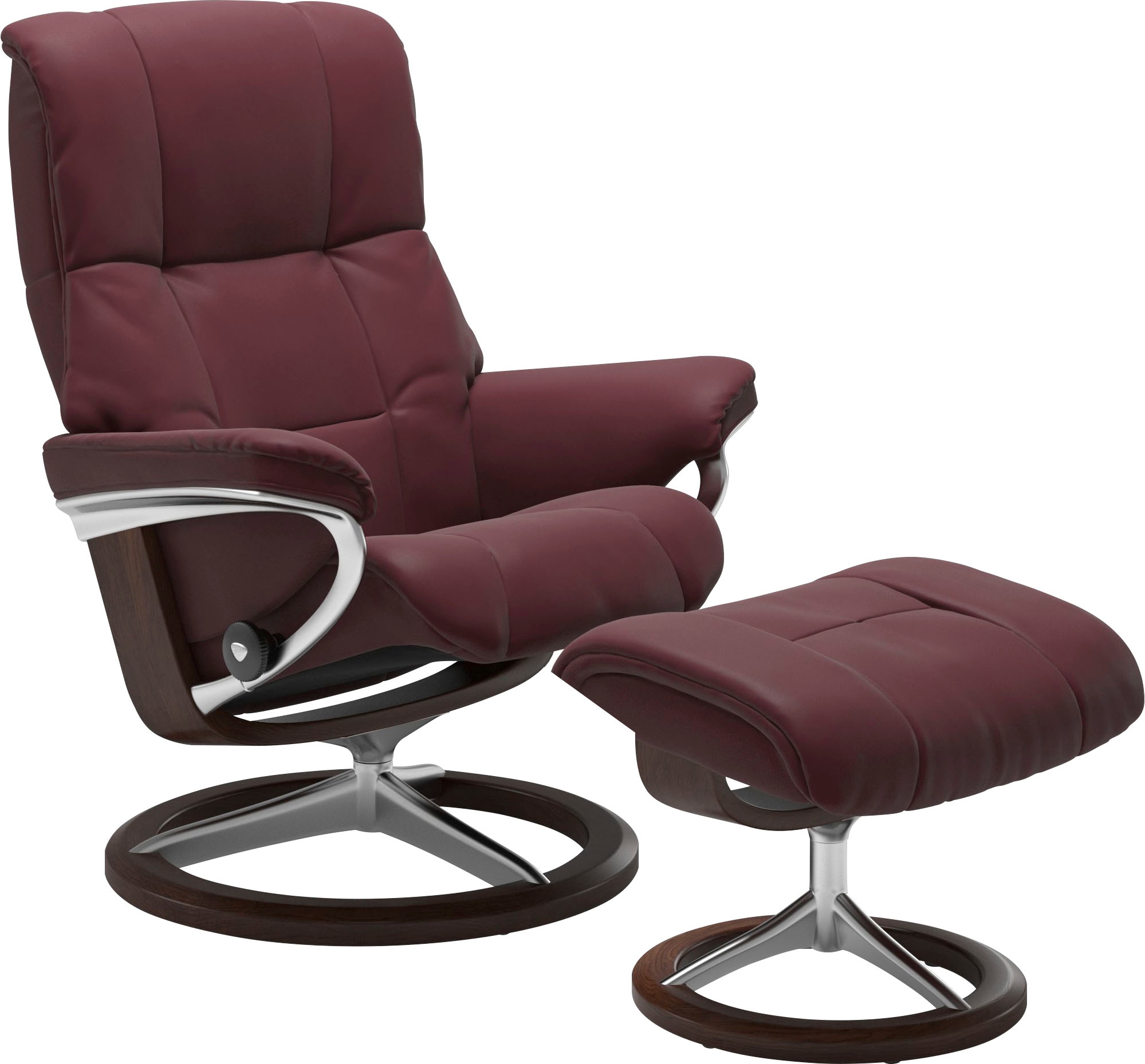 Relaxsessel STRESSLESS "Mayfair", rot (bordeaux batick), B:79cm H:102cm T:44cm, Leder BATICK: BATICK ist ein leicht korrigiertes, durchgefärbtes und genarbtes Möbelleder, bei dem die meisten Unebenheiten und Spuren in der Regel entfernt wurden.;Leder PALO 3