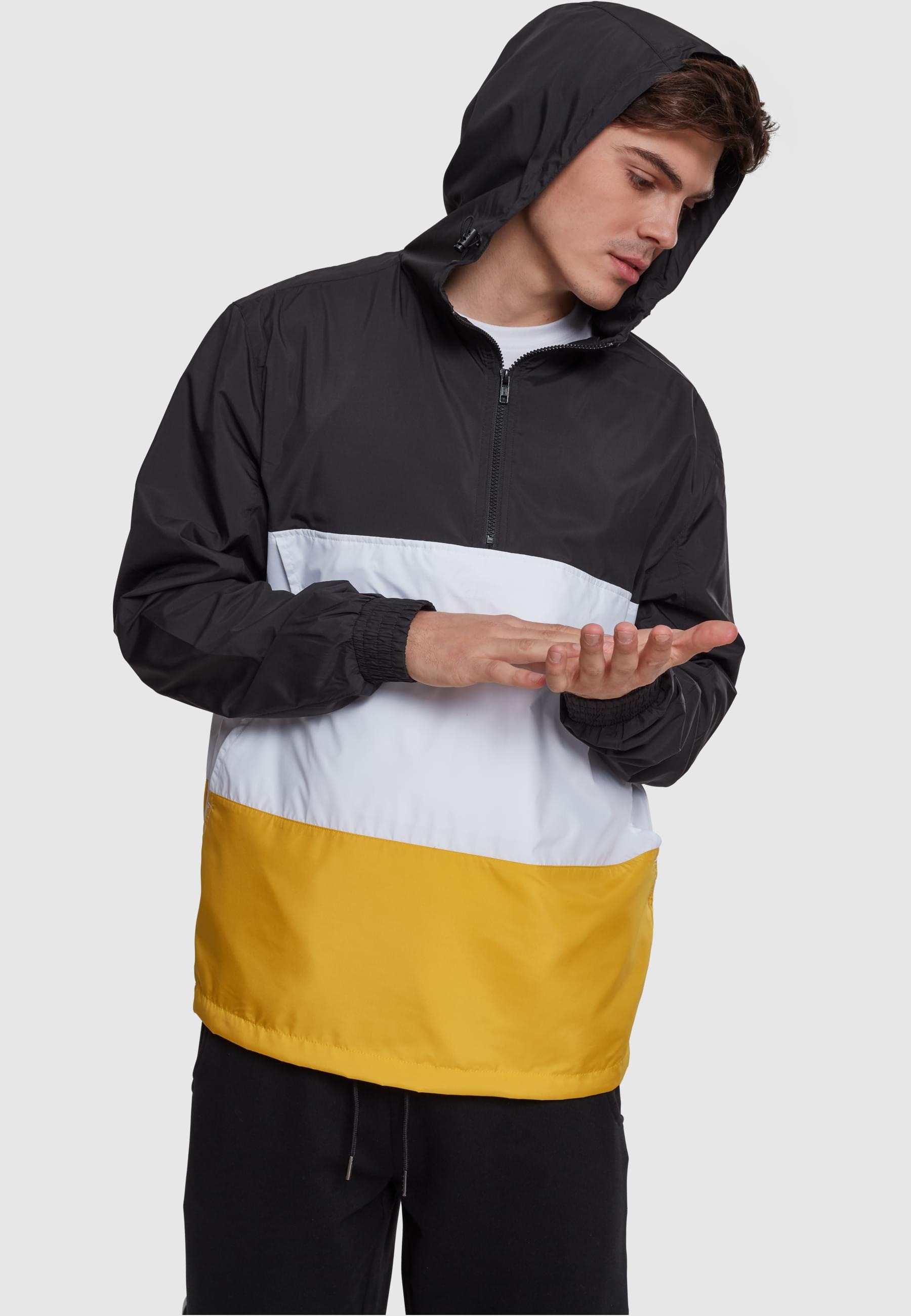 URBAN CLASSICS Allwetterjacke »Urban Classics Herren Color Block Pull Over Jacket«, (1 St.), mit Kapuze