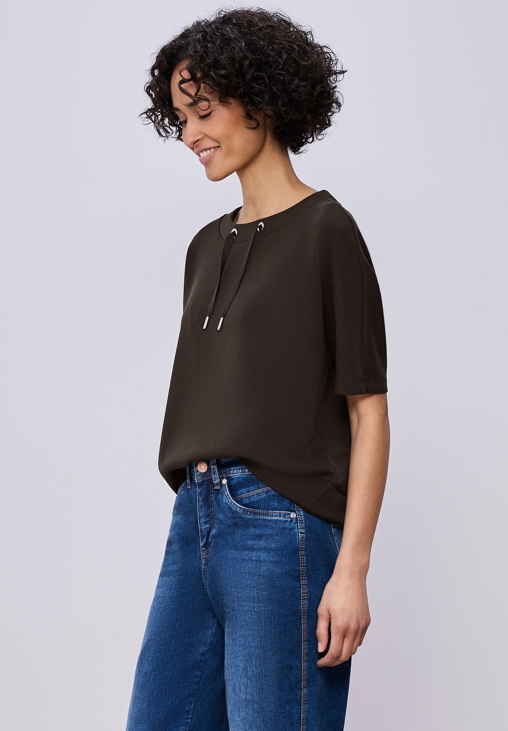 STREET ONE T-Shirt mit U-Boot-Ausschnitt günstig online kaufen