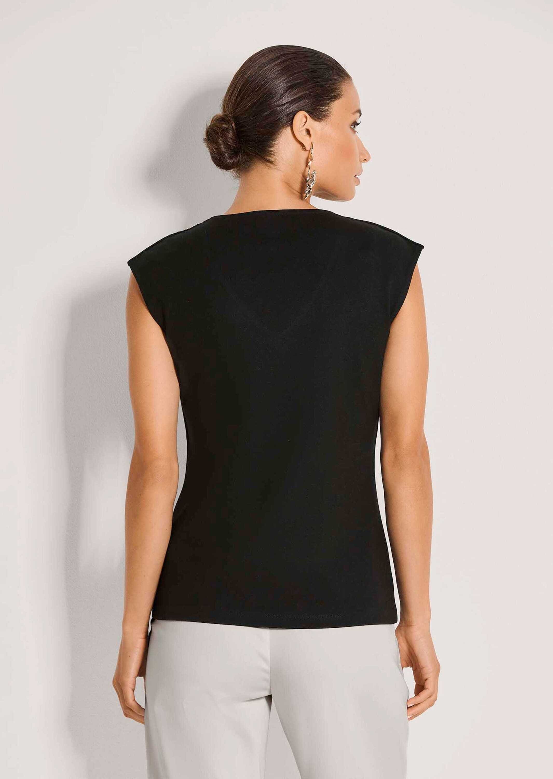 MADELEINE Kurzarmshirt »Shirt Elegantes Shirt mit V-Ausschnitt, ärmellos« Strass-Dekoration