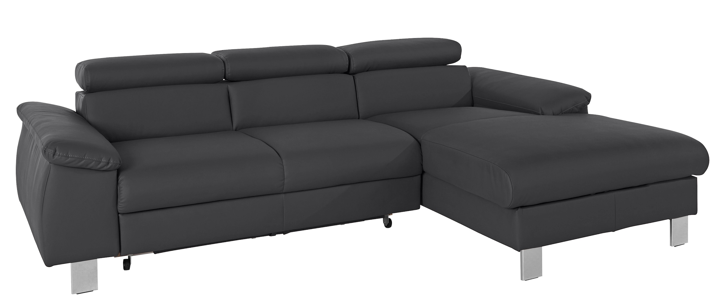 COTTA Ecksofa "Komaris L-Form,B:244cm, inkl. Kopfteilverstellung, Wellenunterfederung" optional mit Schlaffunktion und Bettkasten, plus opt. LED Beleuchtung