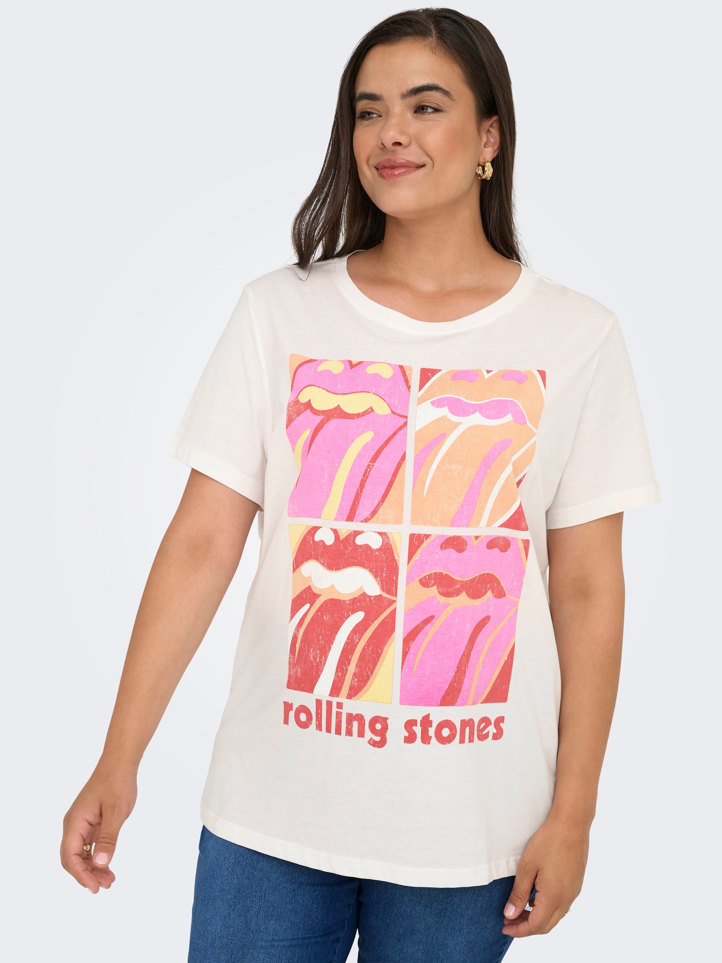 ONLY CARMAKOMA Kurzarmshirt "CARROLL LIFE SS O-NECK REG TEE LC JRS" günstig online kaufen