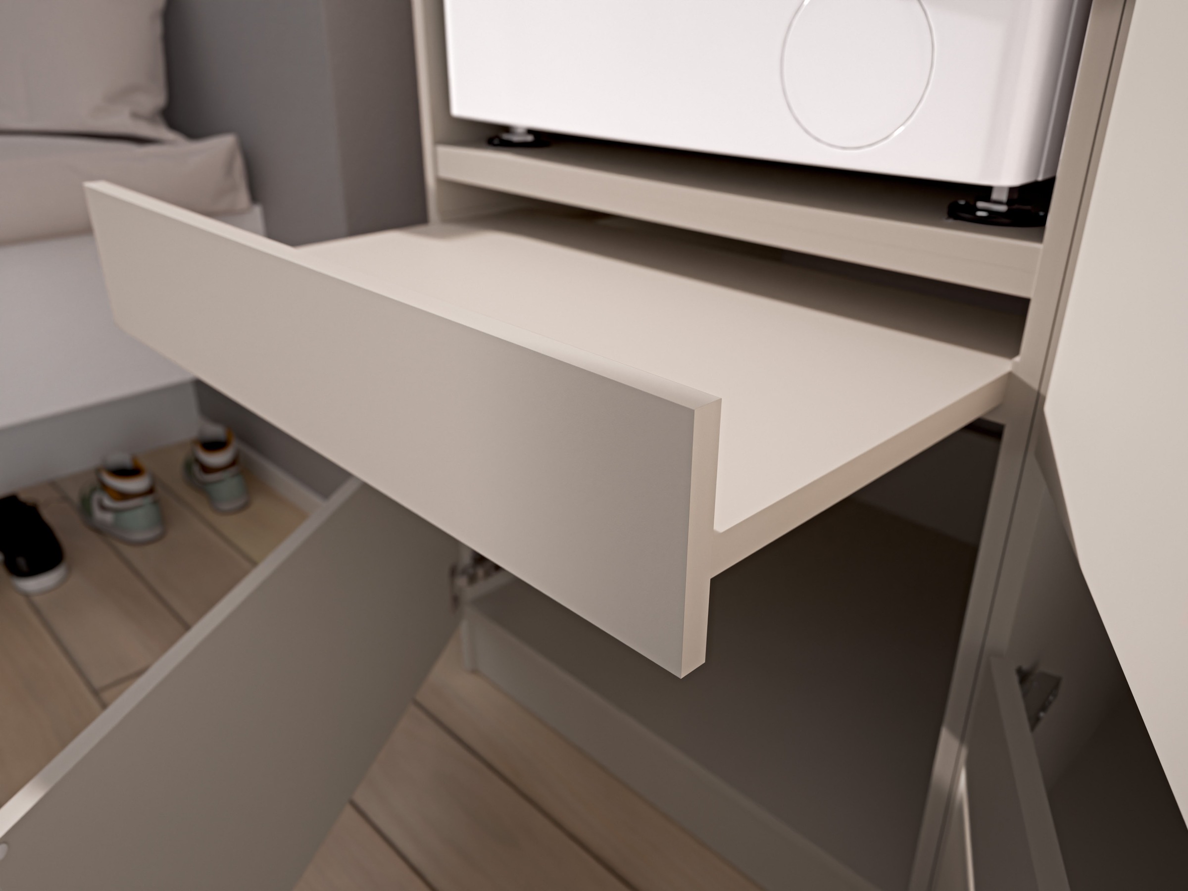 BASIC by Balculina Mehrzweckschrank-Set »Washhome B/T/H 135x68x200 cm« 2 Stk. tlg.