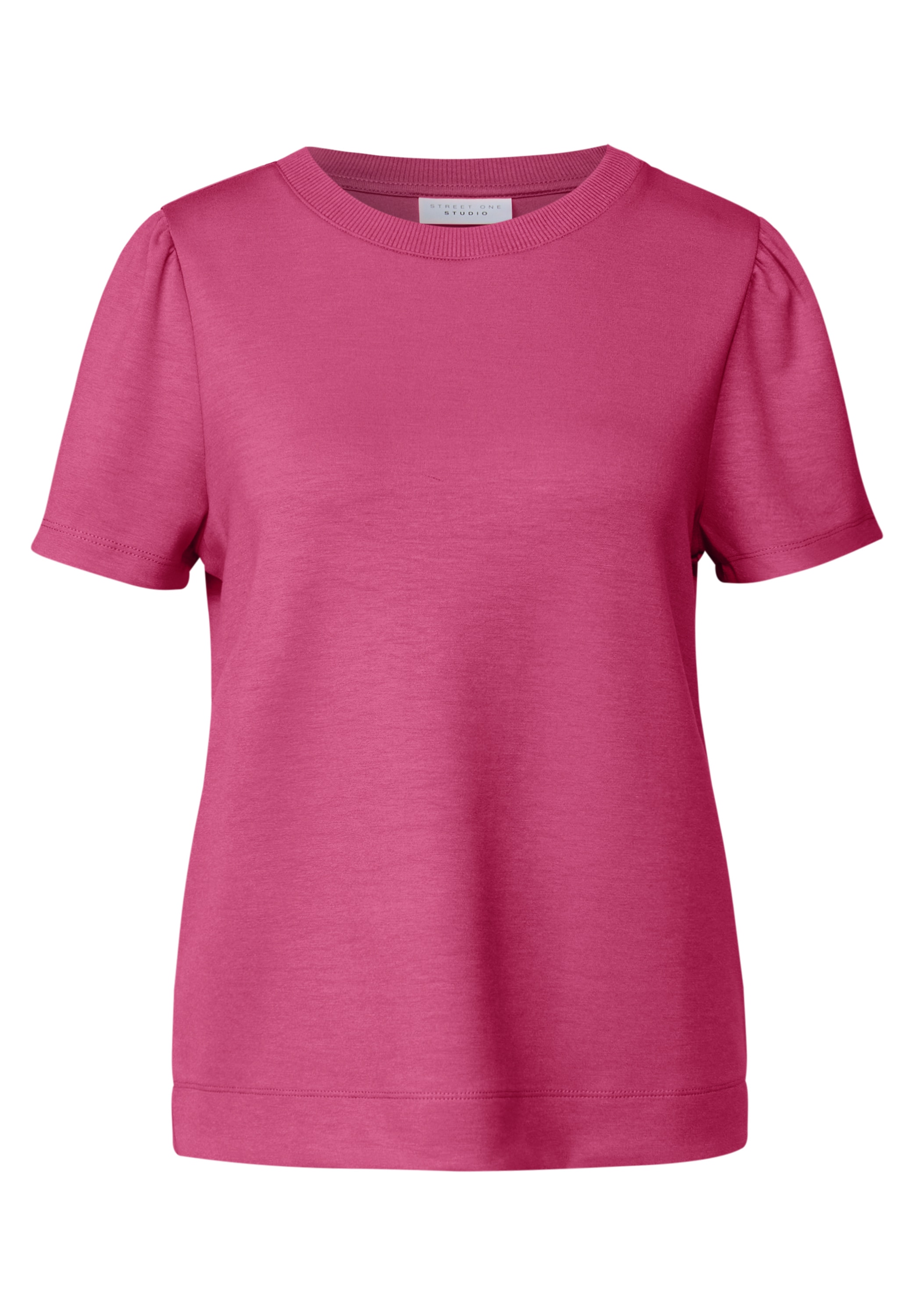 STREET ONE STUDIO Rundhalsshirt, mit gerafften Ärmeln