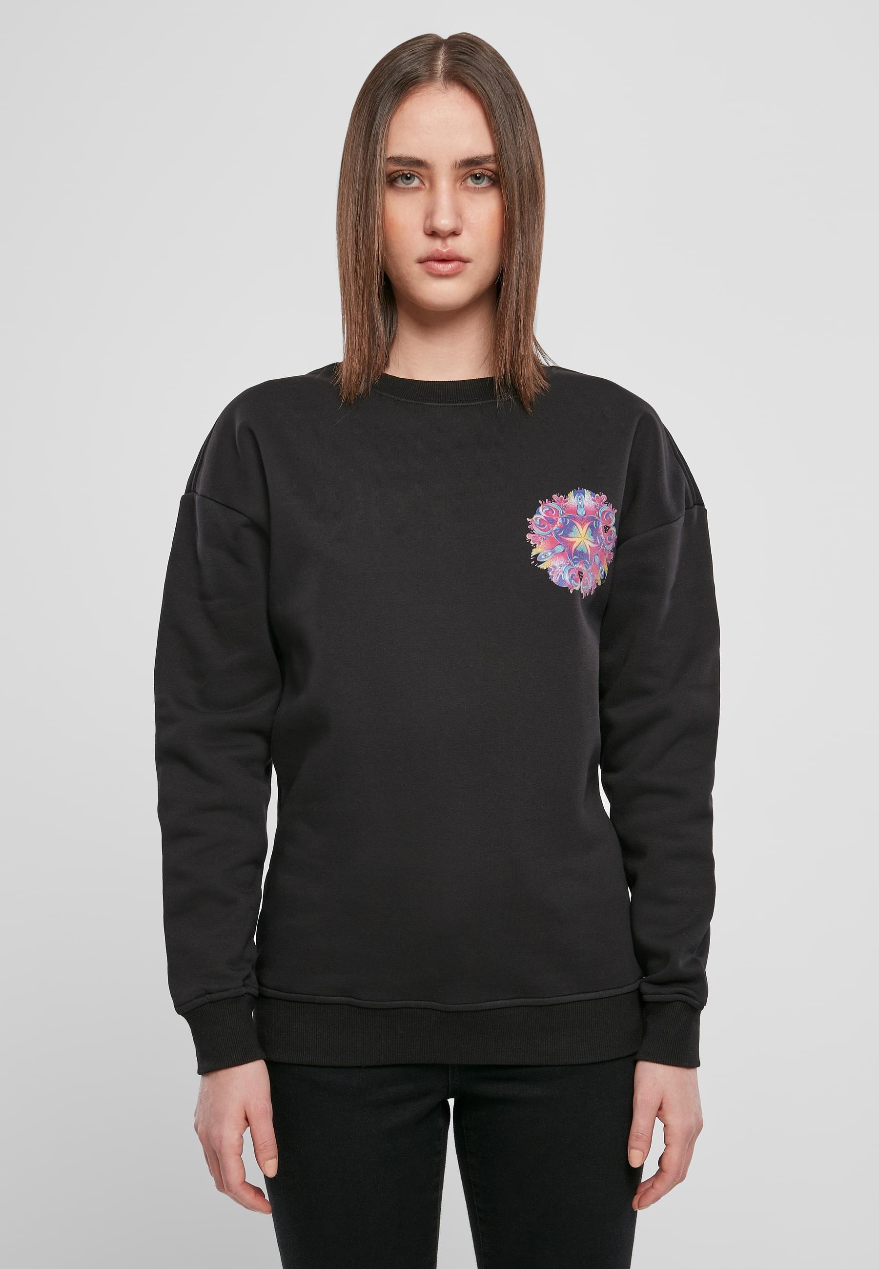 MisterTee Sweater »MisterTee Damen Ladies Psychadelic Mandala Crewneck«, (1 tlg.)