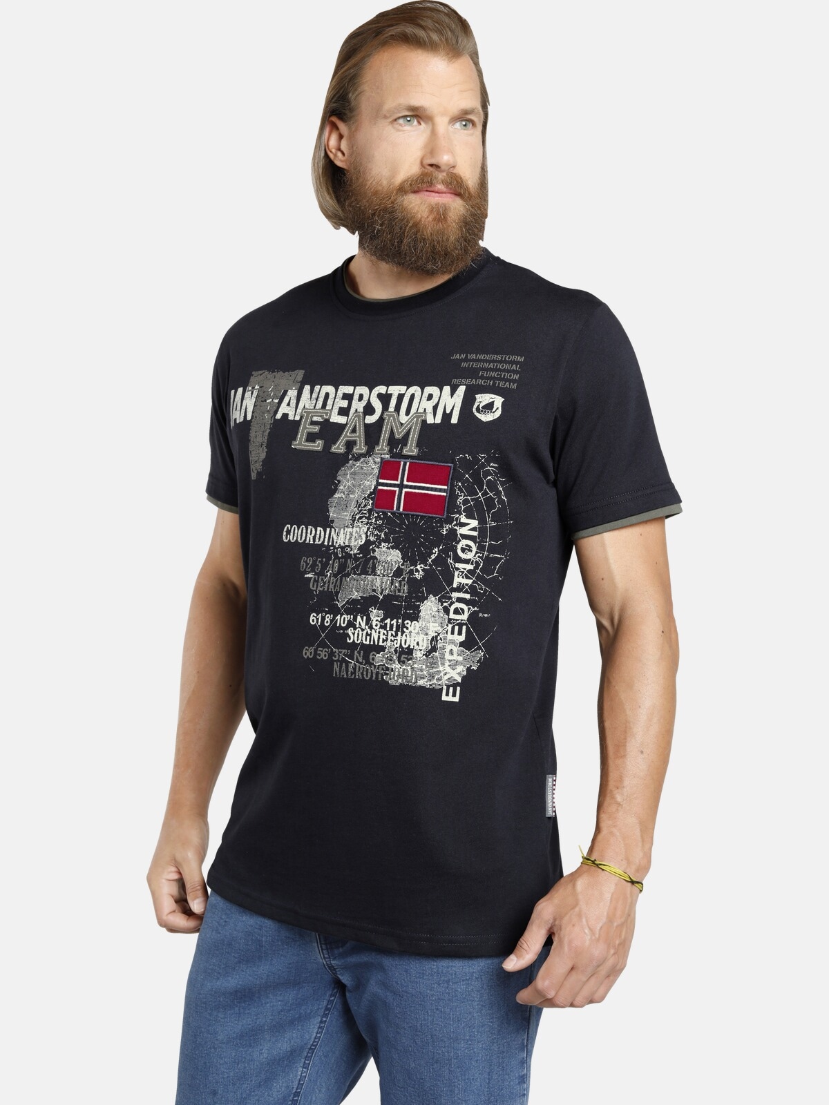 Jan Vanderstorm T-Shirt "T-Shirt SÖLVE"