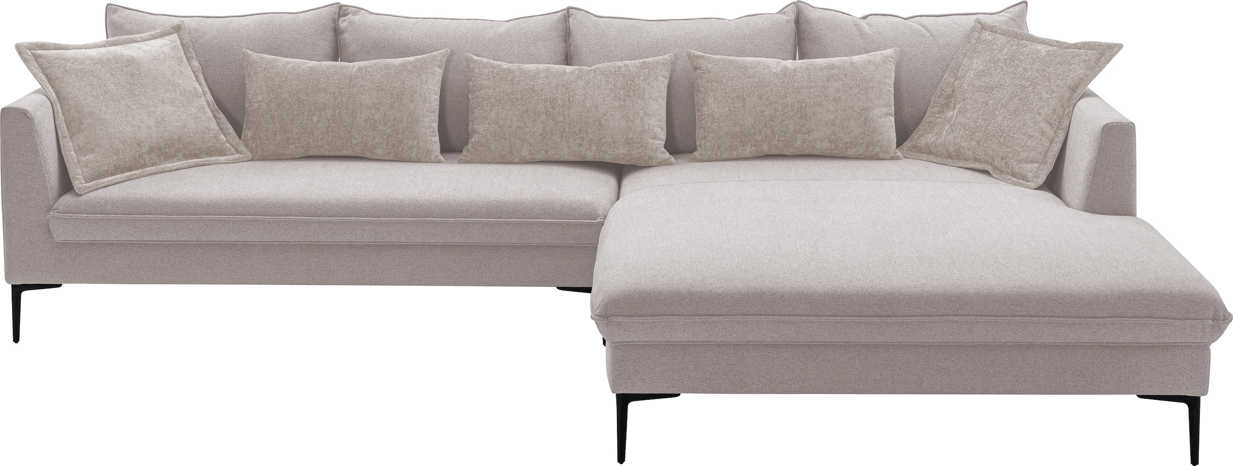 exxpo - sofa fashion Ecksofa »Piazza, elegant und edel, Designsofa mit tollem Sitzkomfort,«, (2 St.), Longchair Ecke in hochwertiger Verarbeitung, Stellmaße 321x187cm