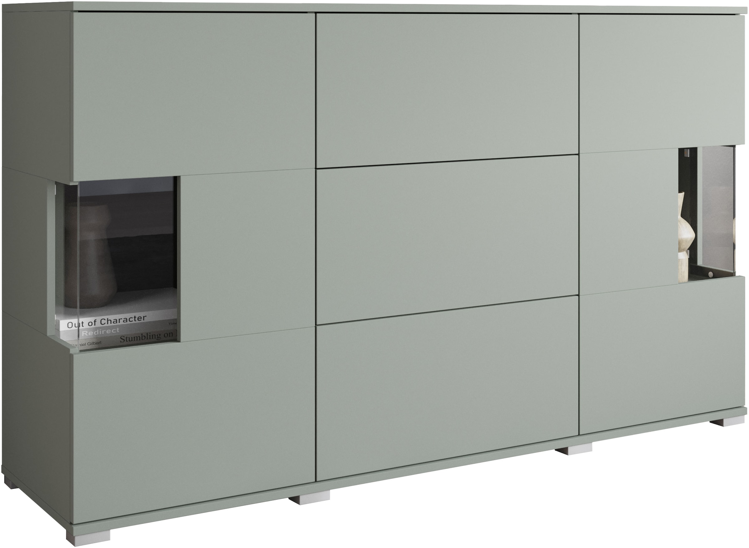INOSIGN Sideboard »Kenia«, (1 St.), Sideboard mit 3 Schubladen, 6 Fächern, Glastüren, Breite 150 cm