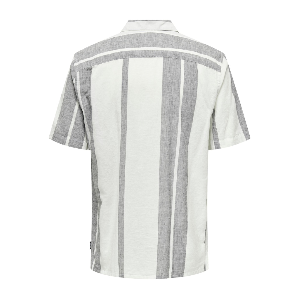 ONLY & SONS Kurzarmhemd »ONSCAIDEN SS STRIPE LINEN RESORT NOOS«