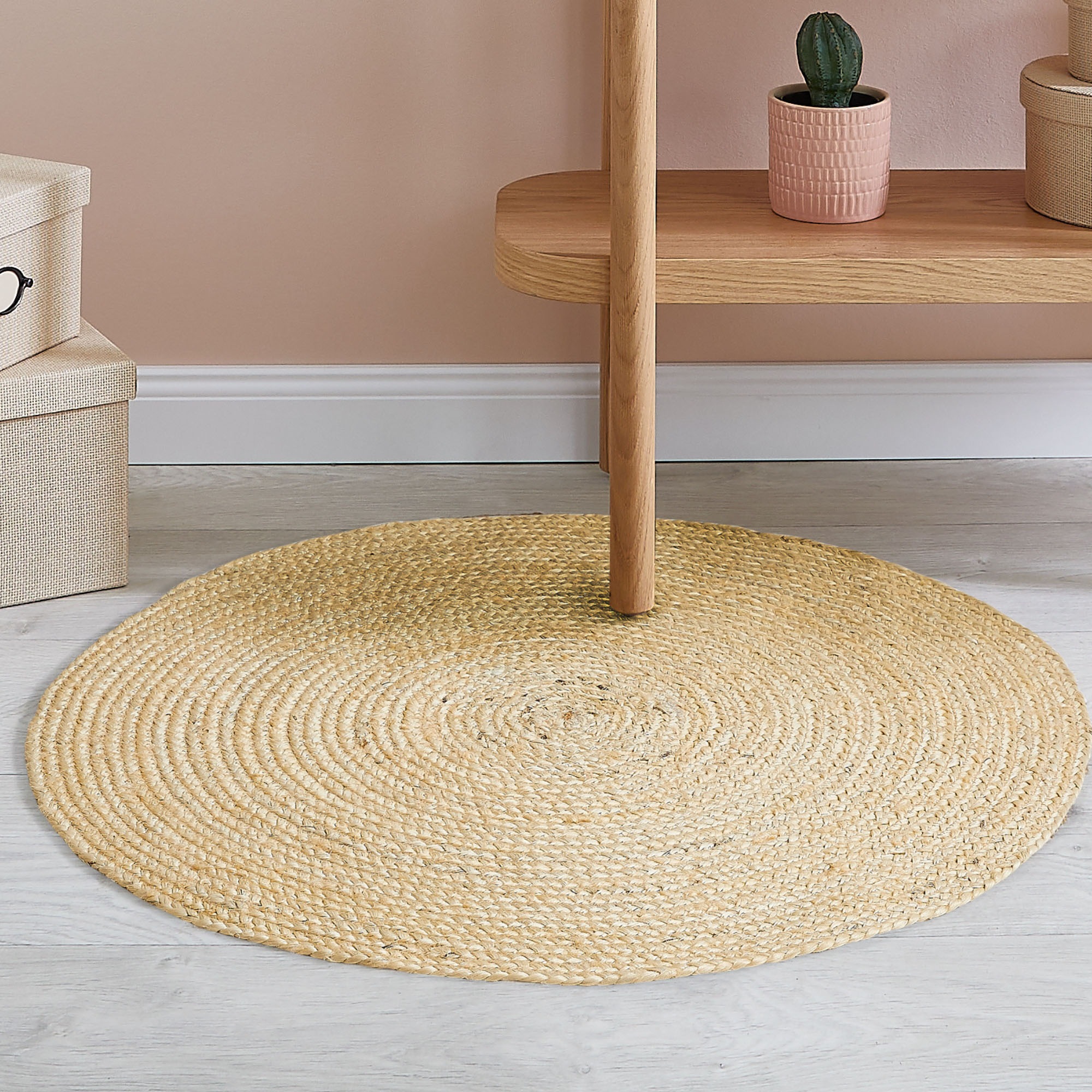 LUXOR living Teppich »Ibo, Juteteppich« rund 7 mm Höhe Wendeteppich, handgeflochten, Naturfaser, Boho-Style