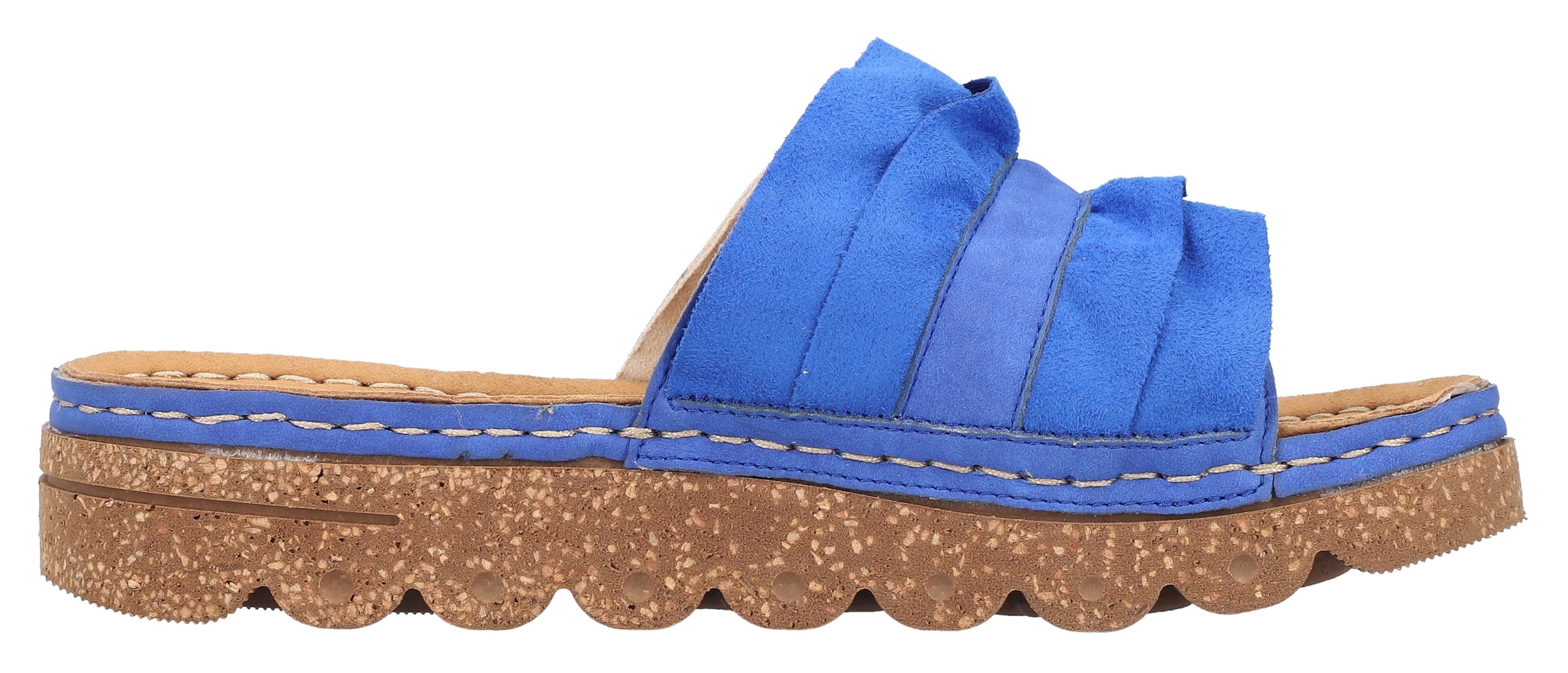 Rieker Pantolette, Sommerschuh, Strandschuh, Hausschuh mit modischer Plateausohle