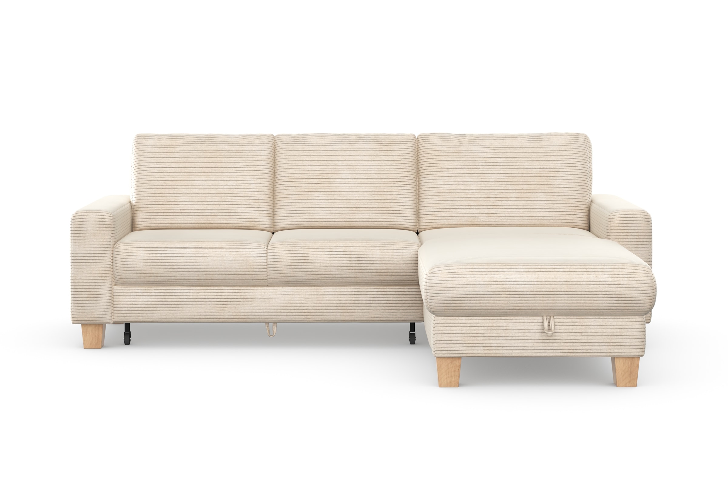 Home affaire Ecksofa »Summer L-Form«, mit Recamiere, mit oder ohne Bettfunktion und Bettkasten, Cord-Bezug
