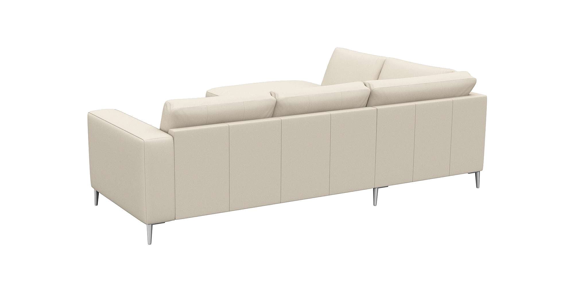 FLEXLUX Ecksofa »Fiore, L-Form«, breite Armlehnen, Füße alufarben, B/T 241/225 cm, Kaltschaum im Sitz
