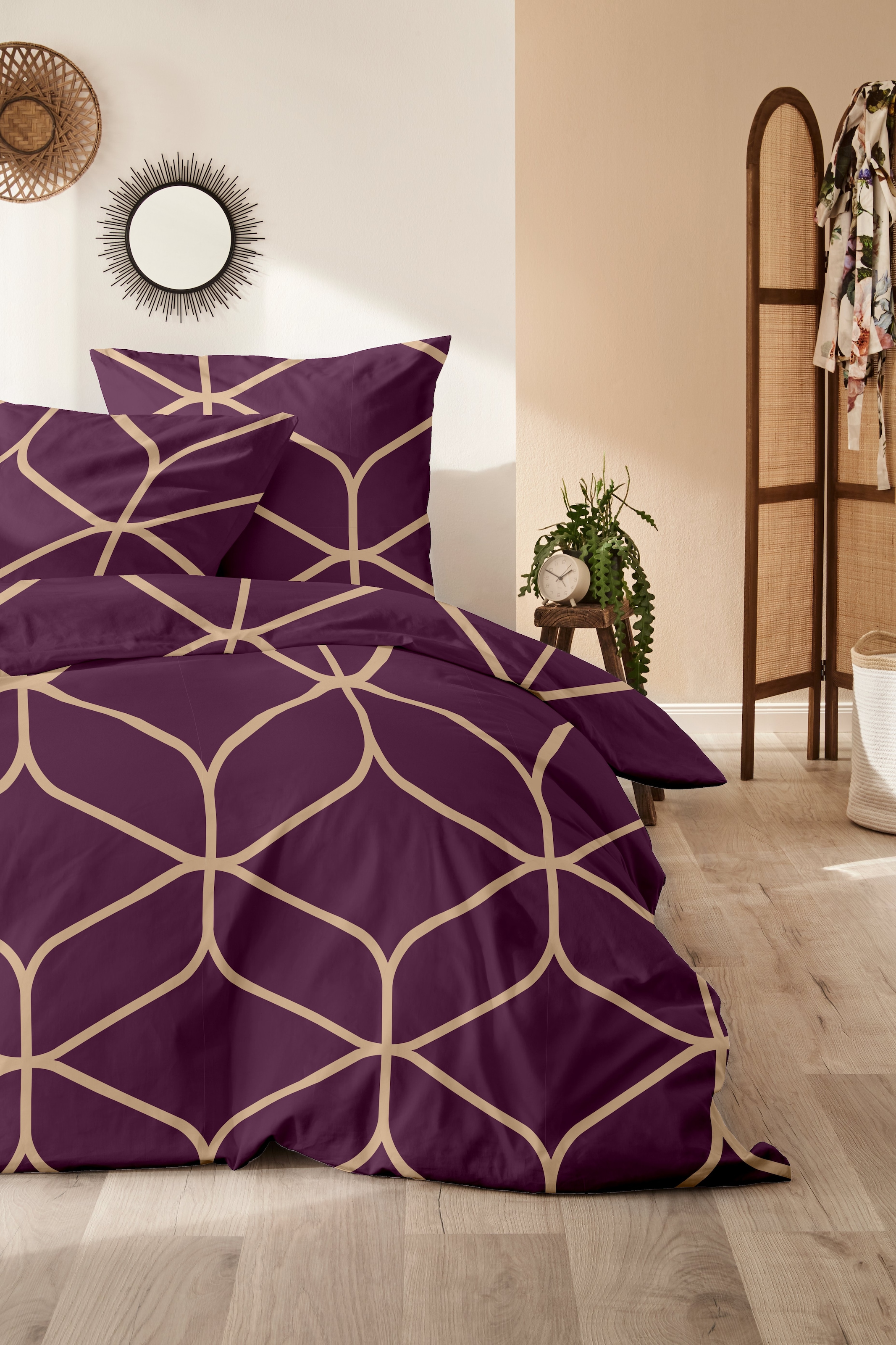 Primera Bettwäsche »Edelflanell-Bettwäsche Novel« 2 Stk. tlg. mit modernem Muster