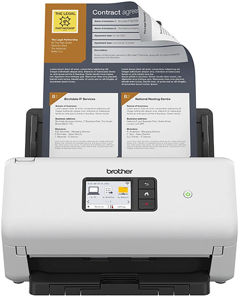 BROTHER Scanner "ADS-4550W", weiß (schwarz, weiß), B:30cm T:63cm, Drucker - Kunststoff Einheitsgröße
