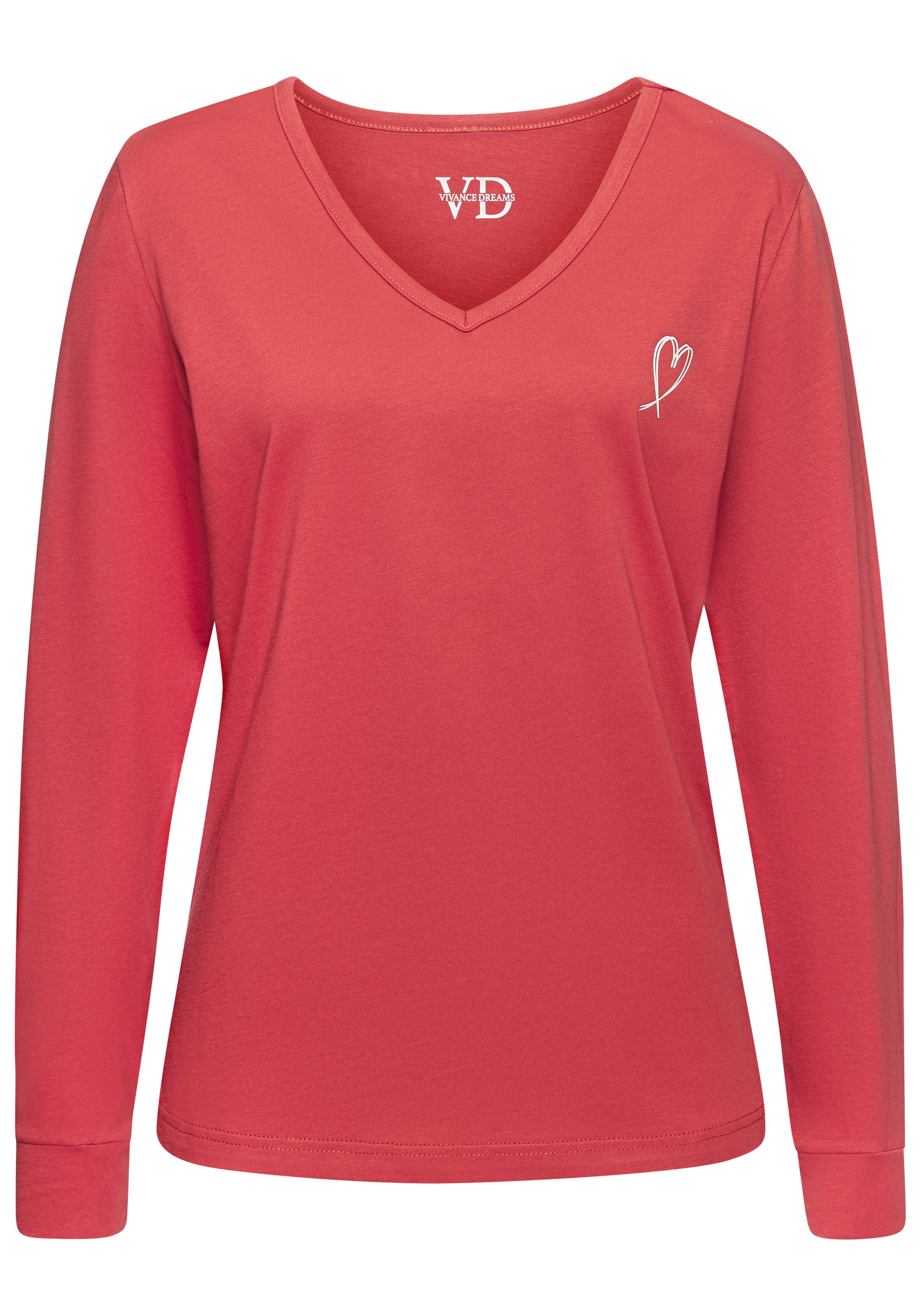 Vivance Dreams Longsleeve mit kleinem Herzprint günstig online kaufen