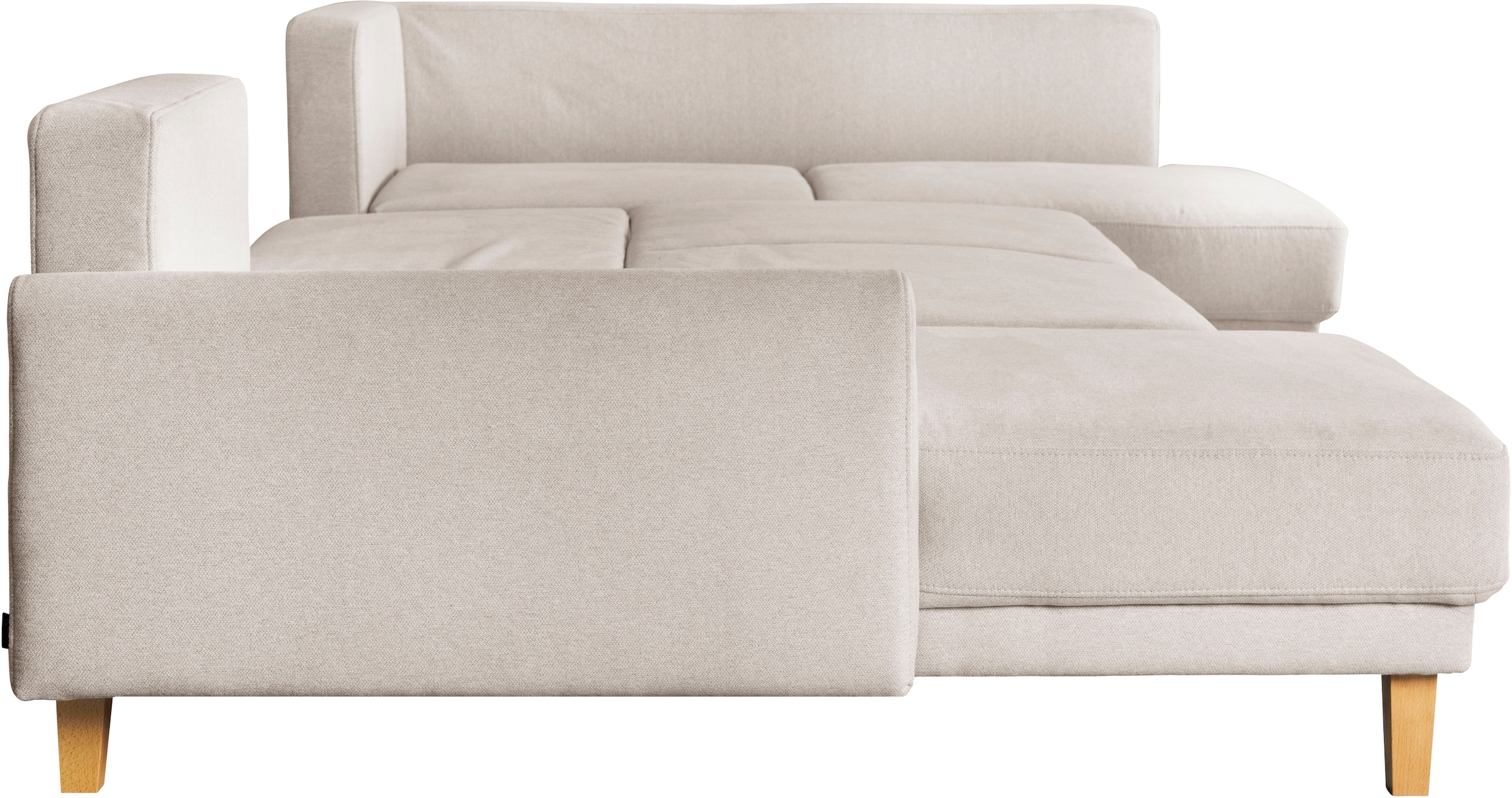Home affaire Wohnlandschaft »TRIPLO U-Form wahlweise mit Schlaffunktion, B/T/H: 310/192/90 cm«, Schlafsofa, auch mit Bettkasten, Steppung im Rückenkissen