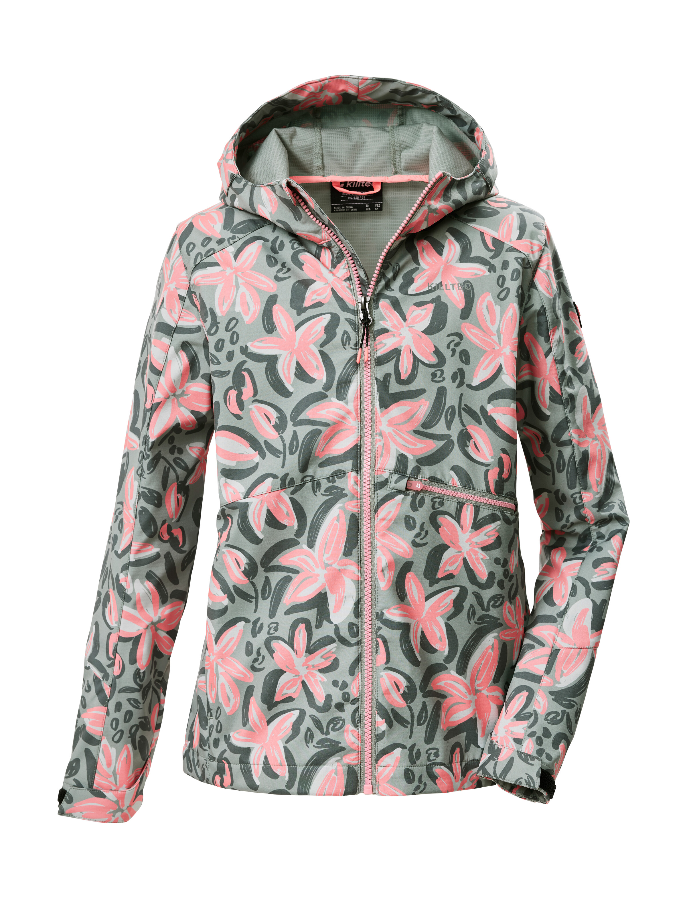 Killtec Softshelljacke "KOS 154 GRLS SFTSHLL JCKT" Wind- und wasserabweisende Kinderjacke mit buntem Print