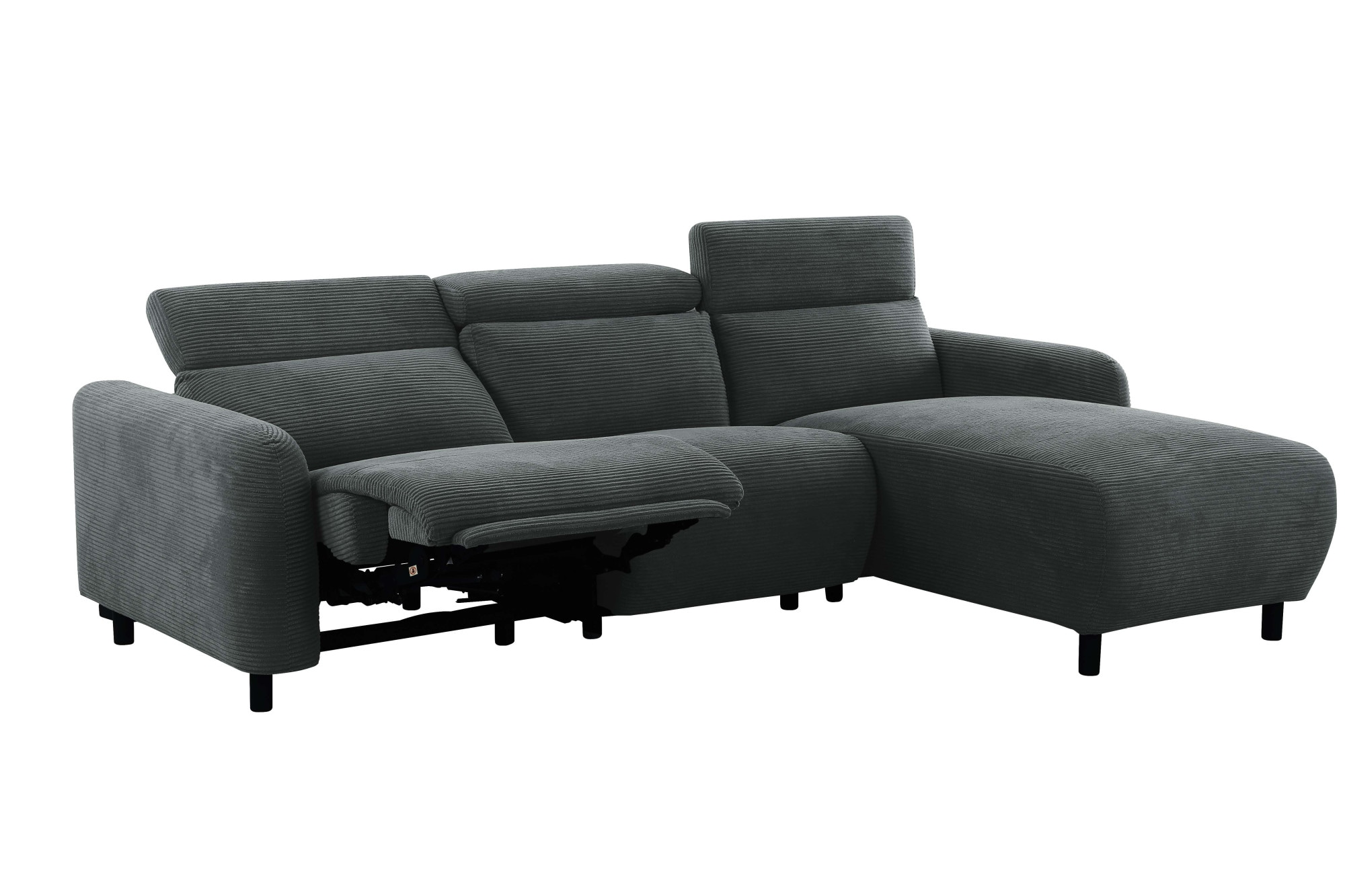 Home affaire Ecksofa »SKAANE Struktur, L-Form, 274 cm, manuelle u. elektrische Funktion,«, Kopfteilverstellung, Relax-und Liegefunktion, Federkernpolsterung