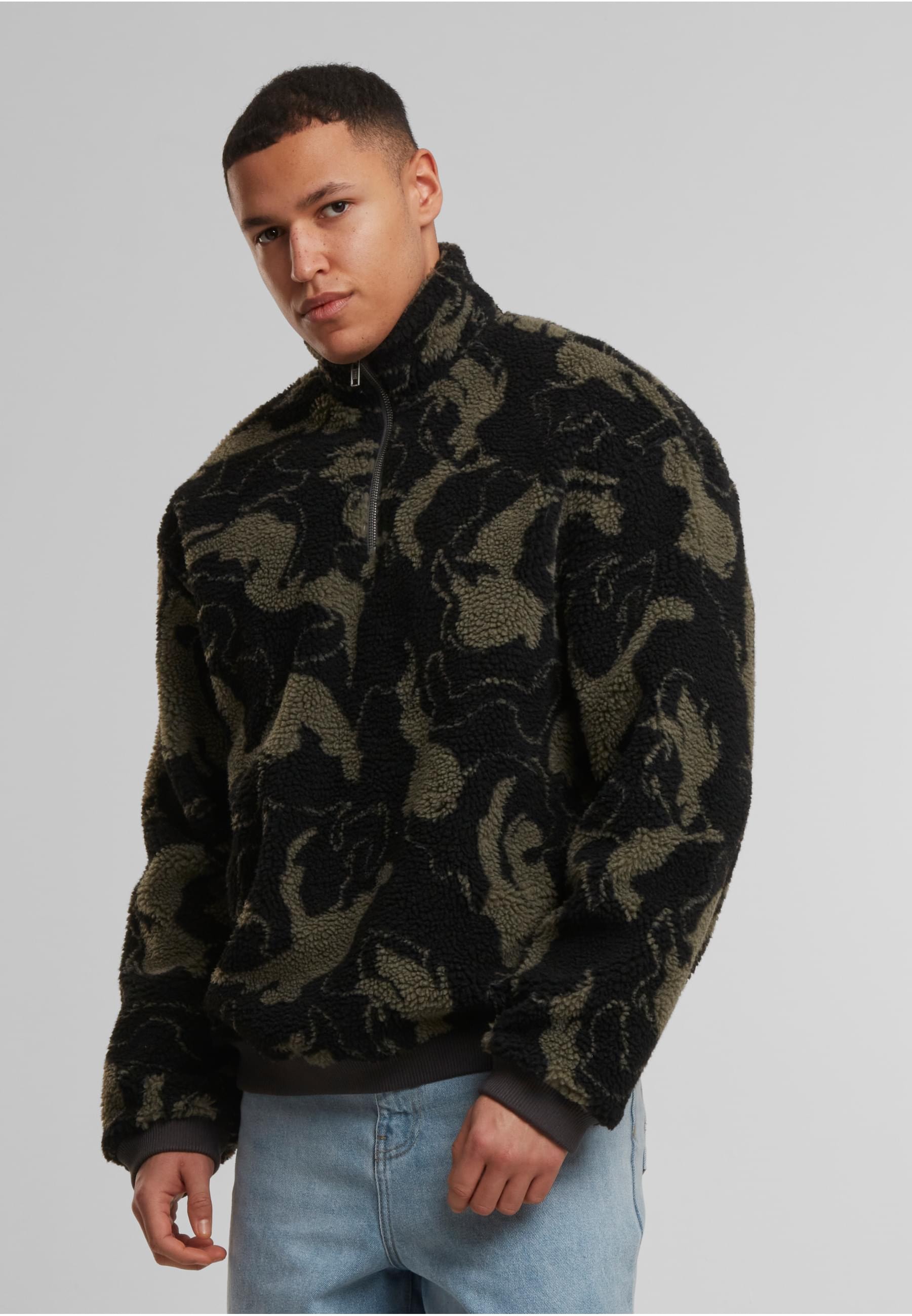 URBAN CLASSICS Sweater »Urban Classics Oversized Pattern Teddy Troyer«, (1 tlg.)