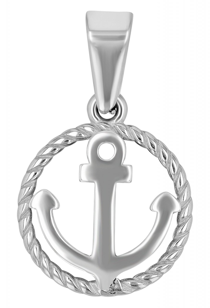 Adelia's Stainless Steel Anchor Pendant Black