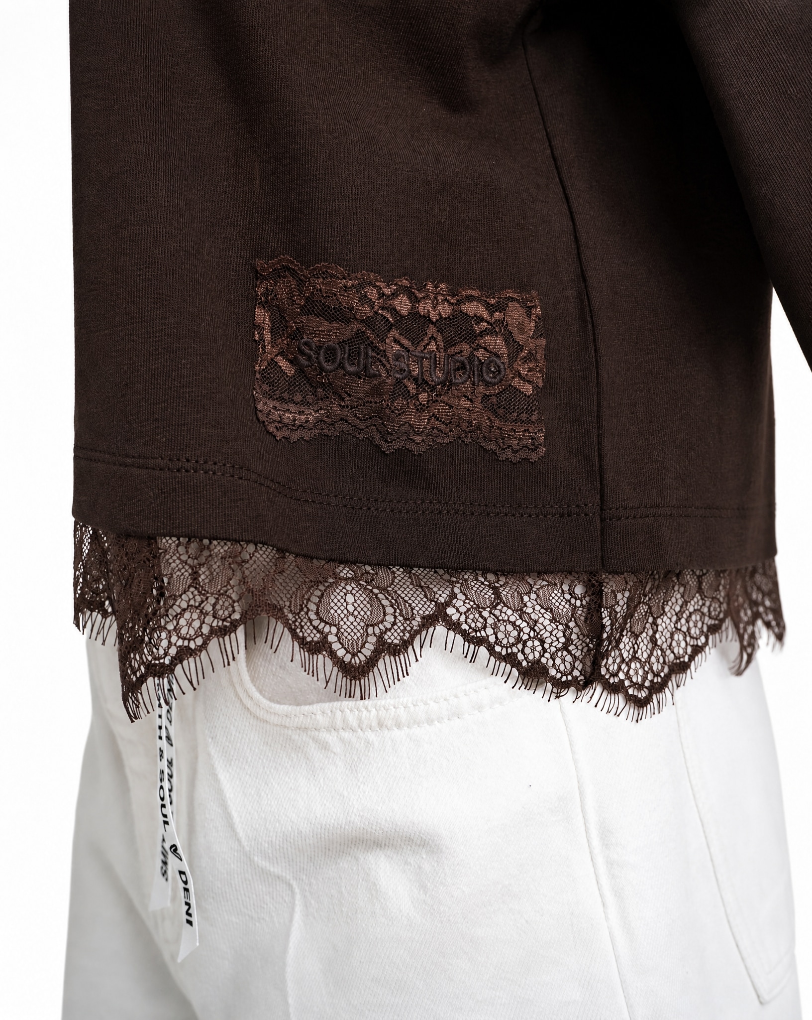 Smith & Soul T-Shirt mit Spitzendetails, Boxy Fit