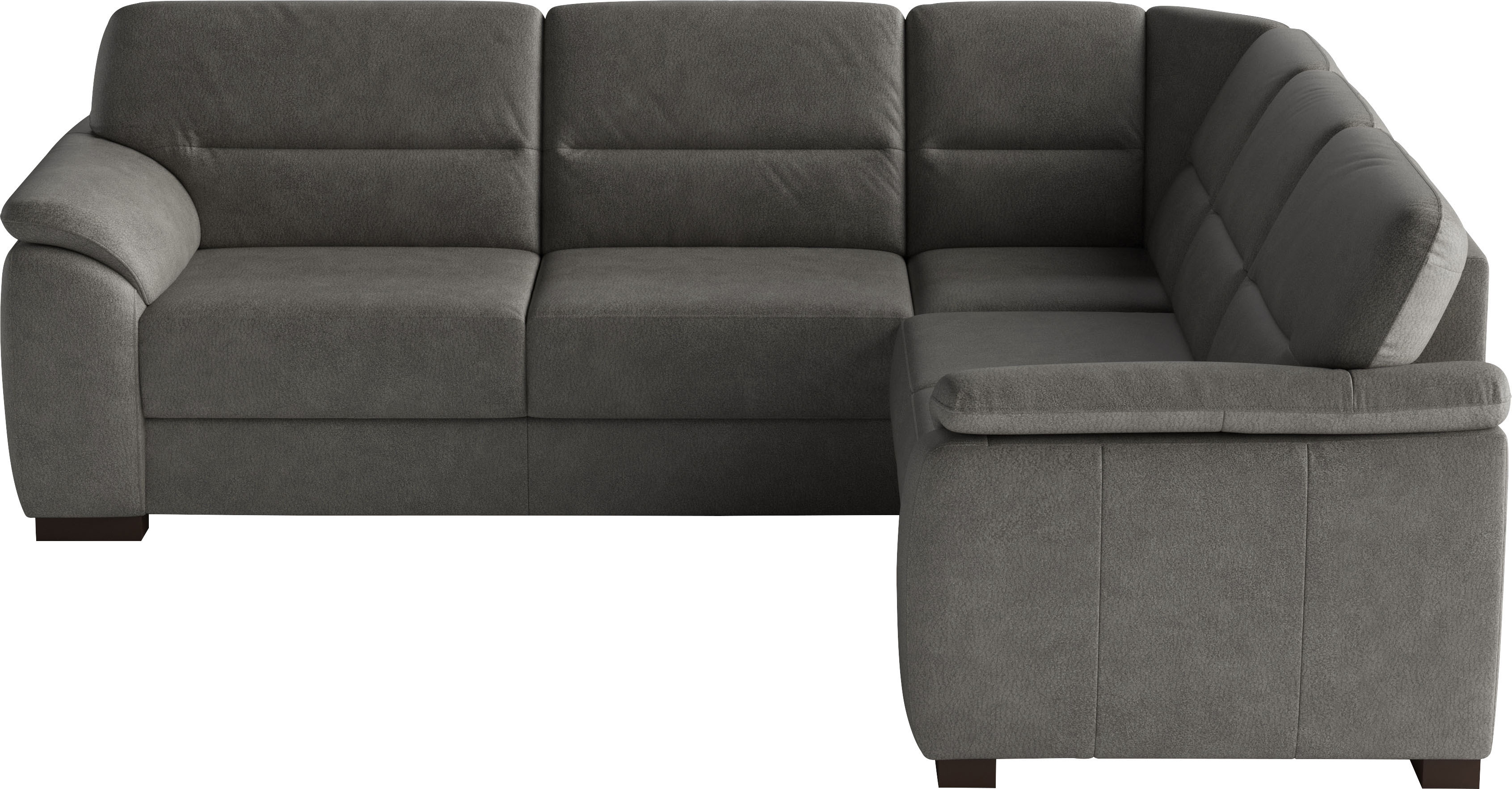 sit&more Ecksofa "Montego L-Form, B: 256 cm, große Stoffauswahl, Komfortsitzhöhe 46 cm" mit Schlaffunktion, optional Schubkasten mit Stauraum