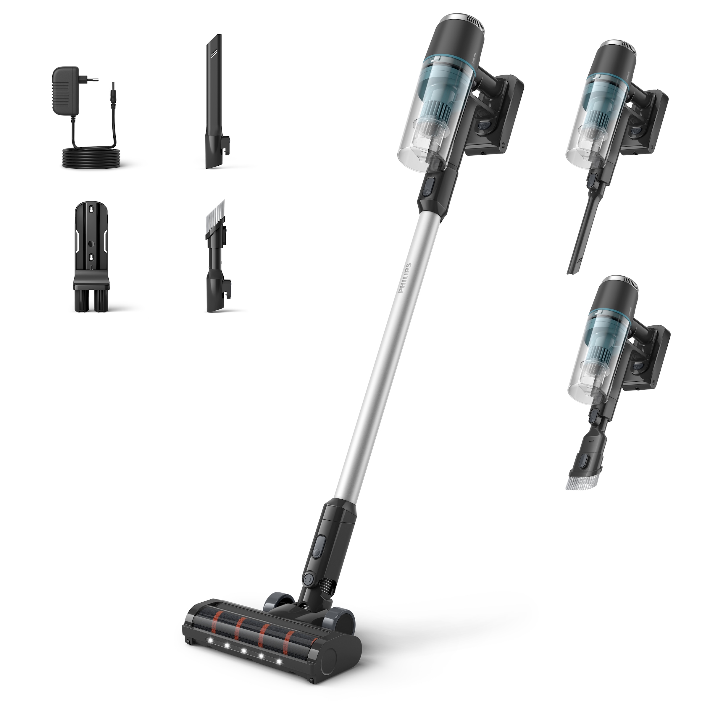 Philips 1100000002199 "XC3031/01 3000 Series “Staubentdecker”" mit bis zu 60 Minuten Laufzeit und zwei Zubehörteilen