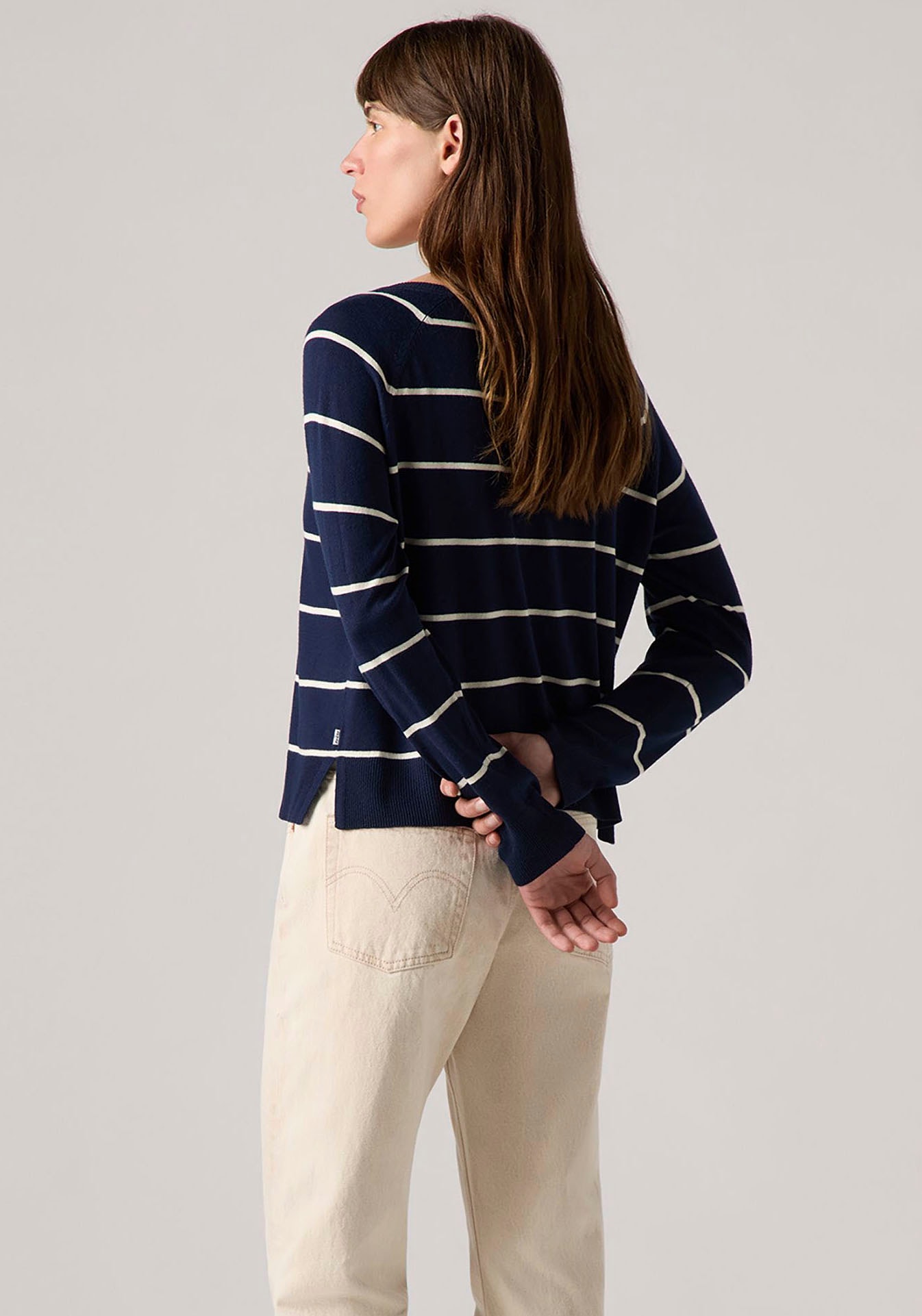 Levi's® Longpullover »PETAL VNECK SWEATER«, mit Rippbündchen