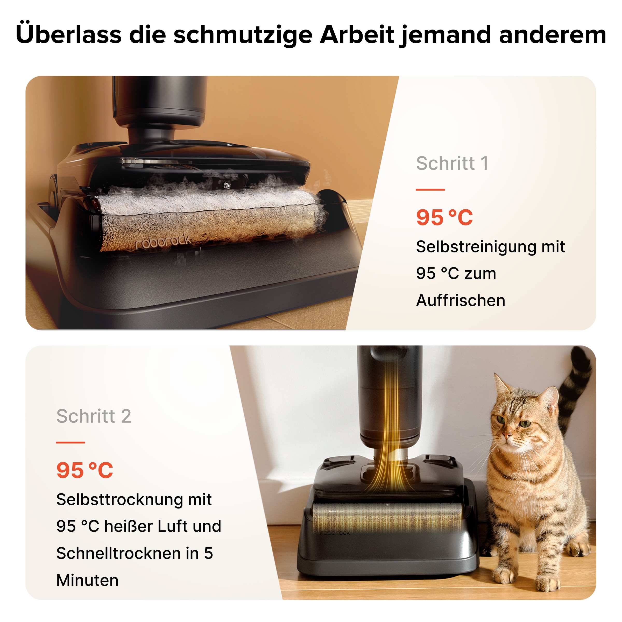 Roborock Nass-Trocken-Akkusauger »F25 ACE Pro« 25.000 Pa, 95 °C Selbstreinigung, Dock-Trocknung und App-Anpassung